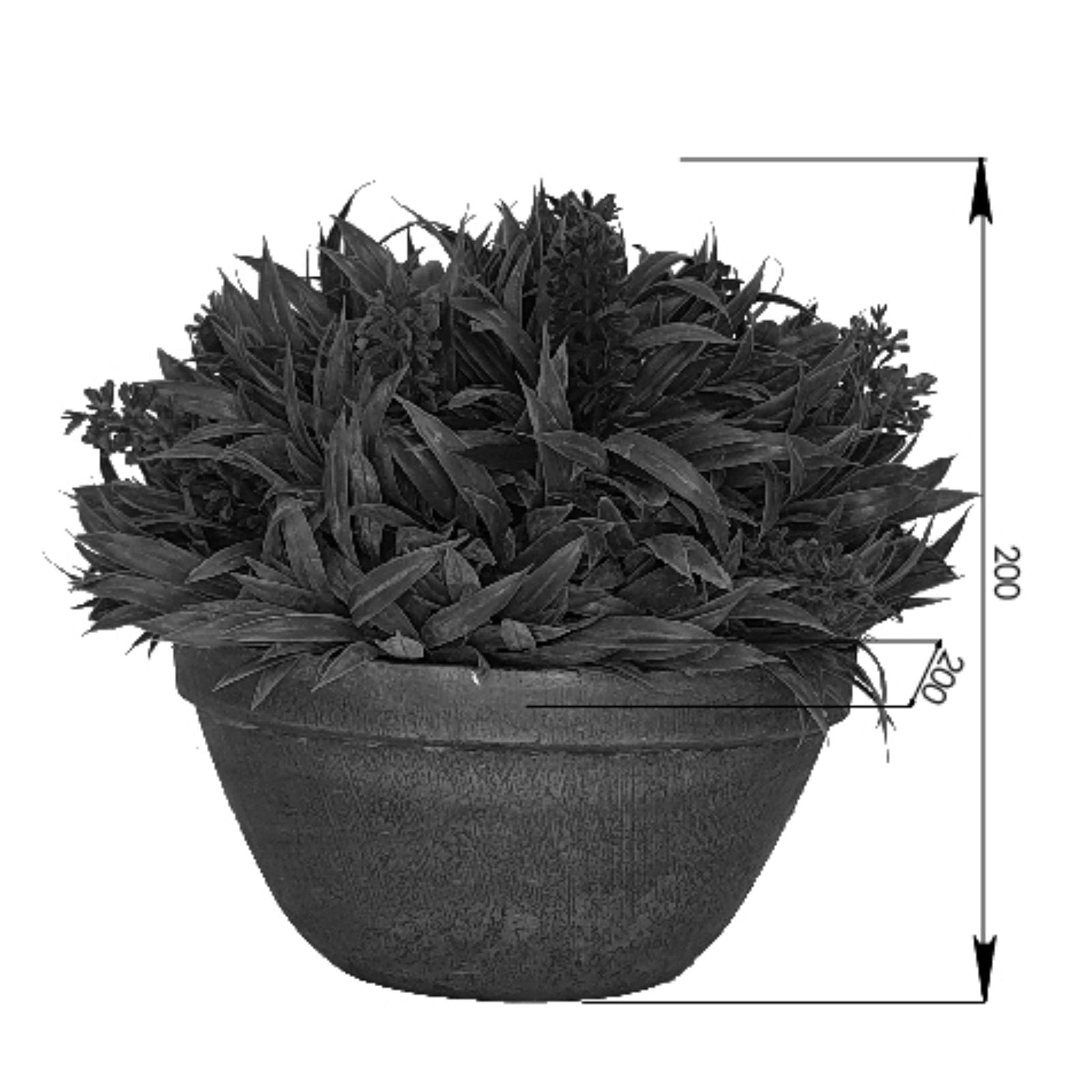 20cm Artificial Green Plant with Purple Flowers by Criterion - Perfect for Home Decor, Office Desk, and Indoor Greenery