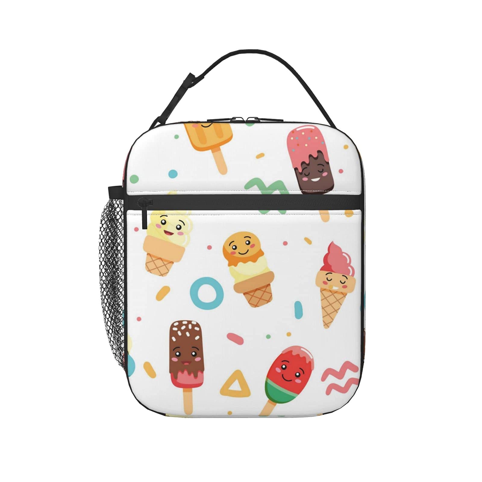RIUARA Insulated Lunch Bag - Cute Kawaii Ice Cream Design, Reusable Thermal Tote for Men, Women & Kids - Perfect for Office, School, Picnic & Beach Outings - Great Gift Idea for Food Lovers
