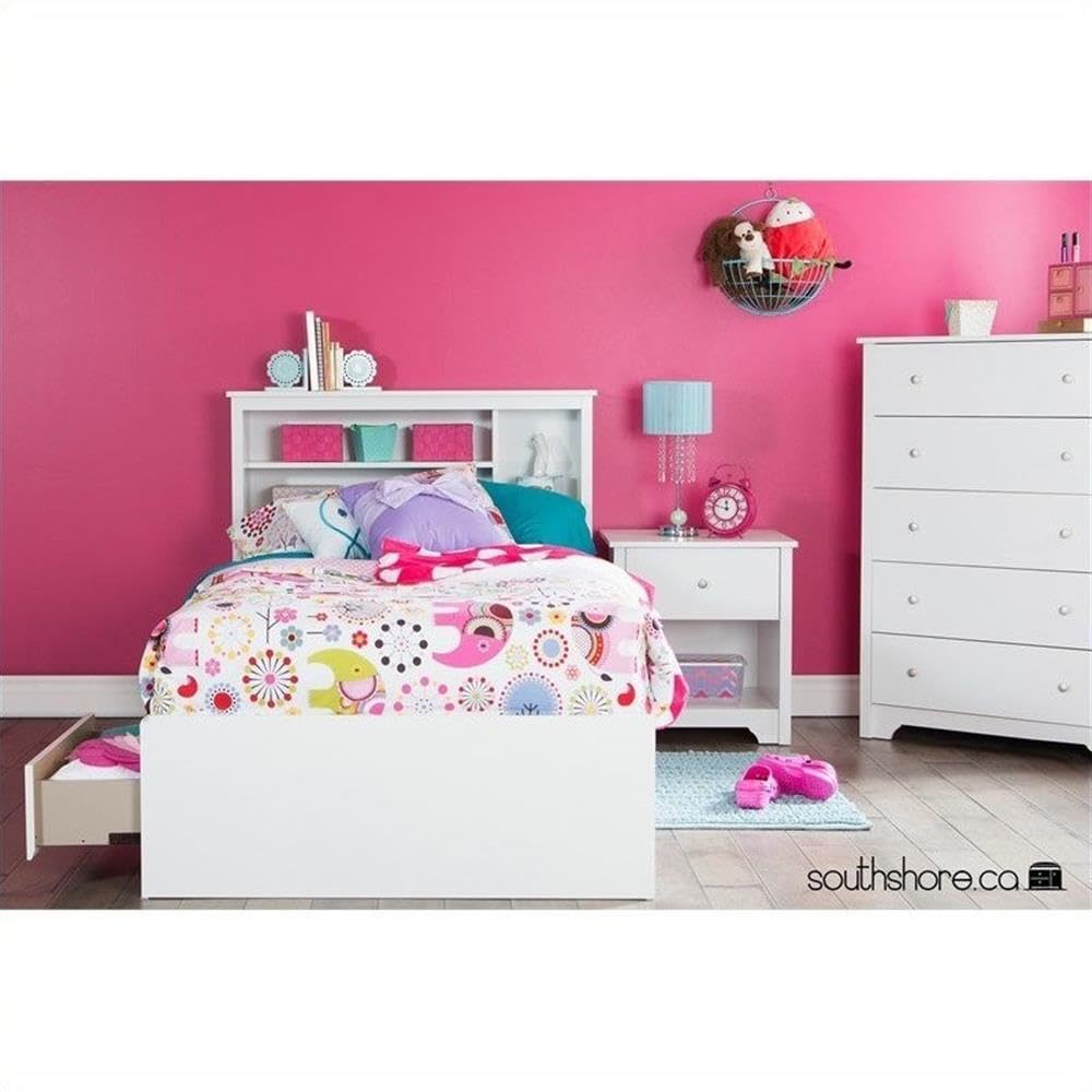 Rosebery Full Size Kids Platform Bed with 3 Drawers & Wood Slats - No Box Spring Needed for Bedroom