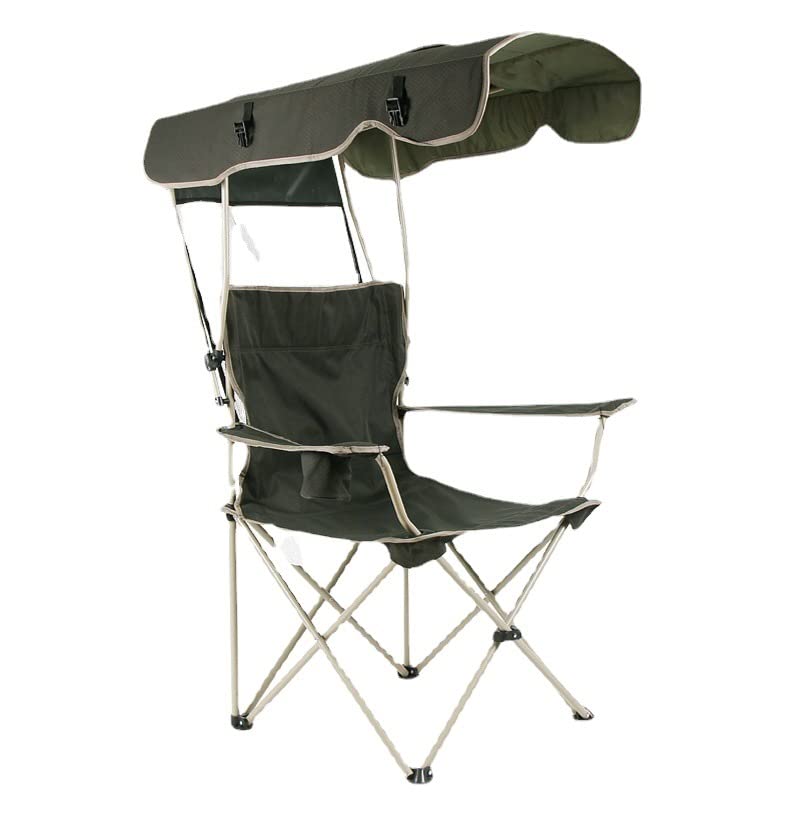 Premium Foldable Canopy Chair for Camping, Beach, Tailgating & Outdoor Events - Automatic Reclining Folding Chair with Sunshade - Perfect for Picnics, Fishing, Backyard Relaxation & Sporting Events