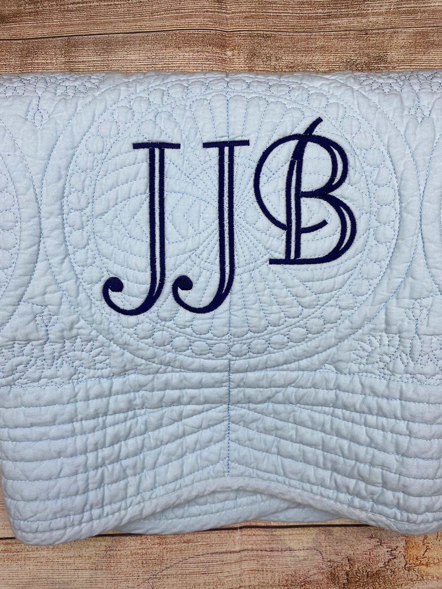Personalized Monogrammed Baby Blanket for Boys - Embroidered Crib Quilt & Keepsake Security Blanket | Newborn Baby Shower Gift for Boy Toddler | Nursery Decor, Christening Present & Comfort Blanket