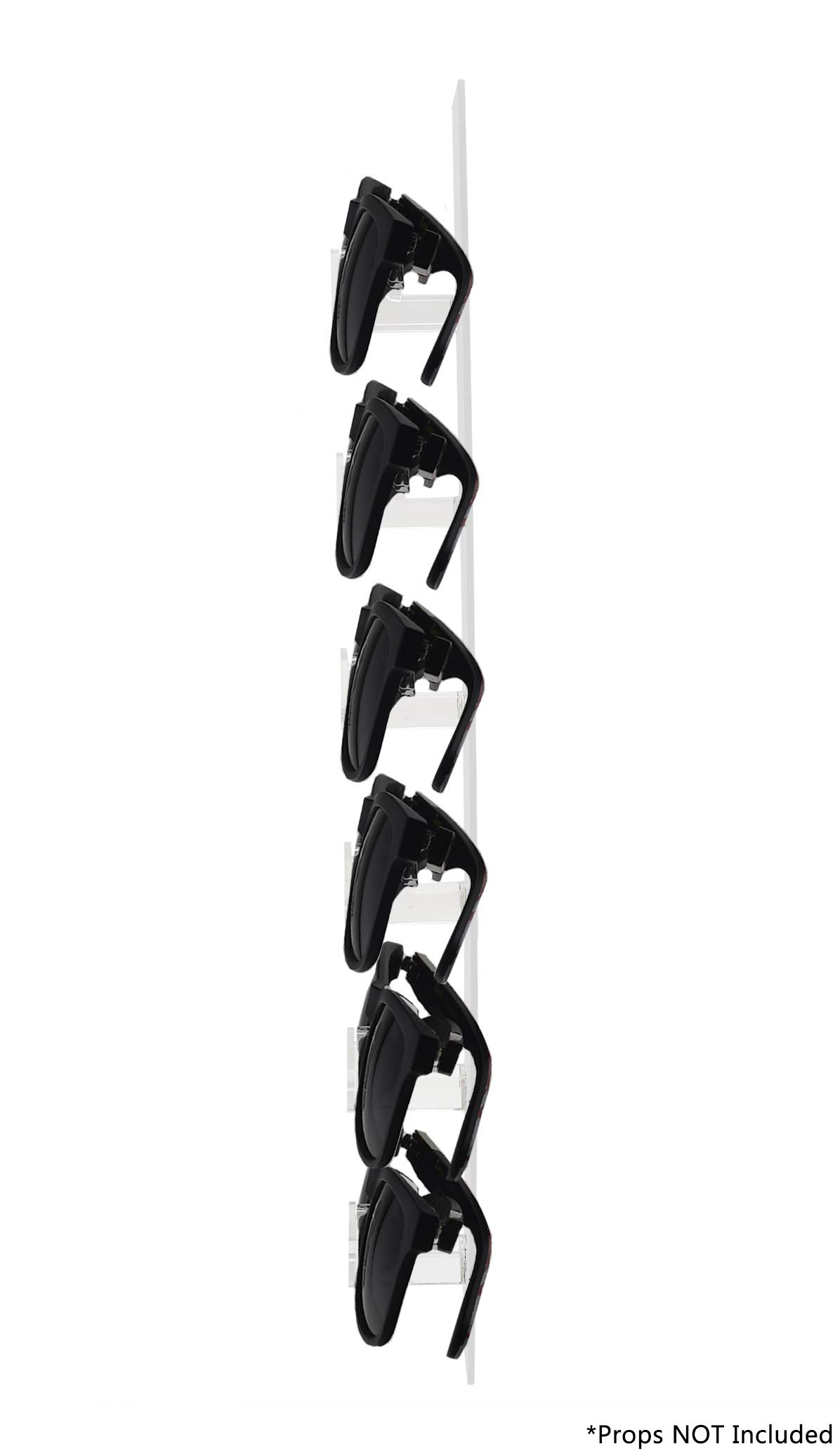 12 Pack Clear Acrylic Safety Glasses Holder Wall Mount - 6 Pair Eyewear Rack with Hardware for Automotive, Plants & Mining | Durable Lightweight Eyeglass Organizer for Optical Centers, Outlet Stores & Workplaces