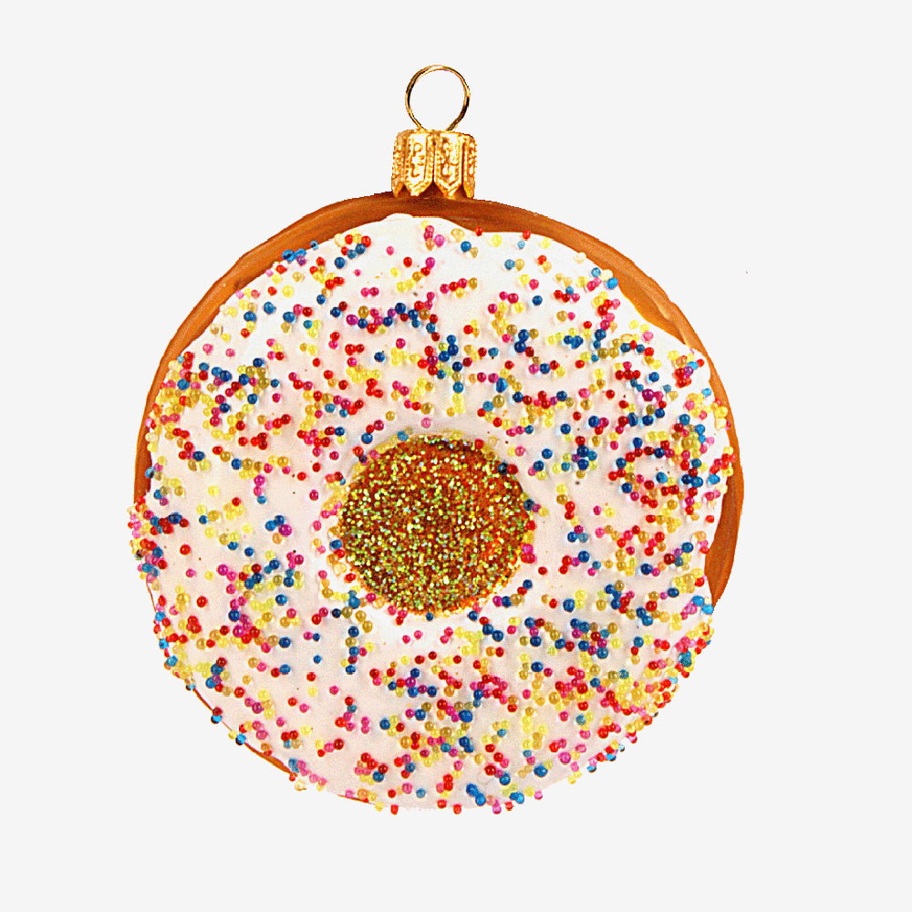 Delicious Cronut with White Chocolate Decoration - Perfect for Breakfast, Dessert & Gifting | Fresh Baked Pastry for Holidays & Special Occasions