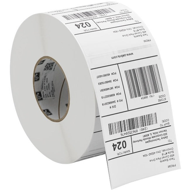 2-Pack 4x4.5 Inch Durable 8000D Label Paper - 3 Inch Permanent Adhesive Coated, 1000 Labels per Roll - Perfect for Shipping, Packaging & Inventory Management