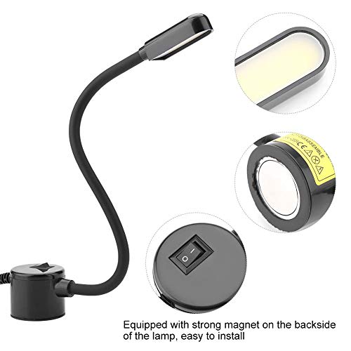 Adjustable Magnetic Base COB Sewing Machine Light with Flexible Gooseneck - 110-265V US Plug - Perfect for Quilting, Embroidery & Crafting Workstations