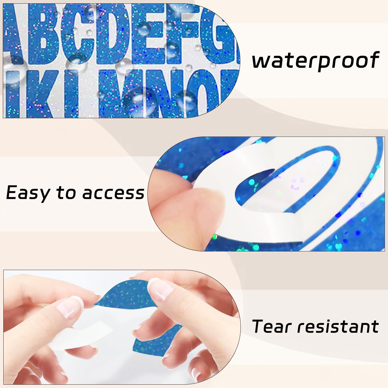 Starboling Self-Adhesive Vinyl Letter Stickers - 2 Inch & 1 Inch Dark Blue Alphabet Stickers for Mailbox Numbers, DIY Crafts, Outdoor Signs, Walls, Windows, Doors & Car Posterboard | Perfect for Home Decor, Address Marking & Creative Projects
