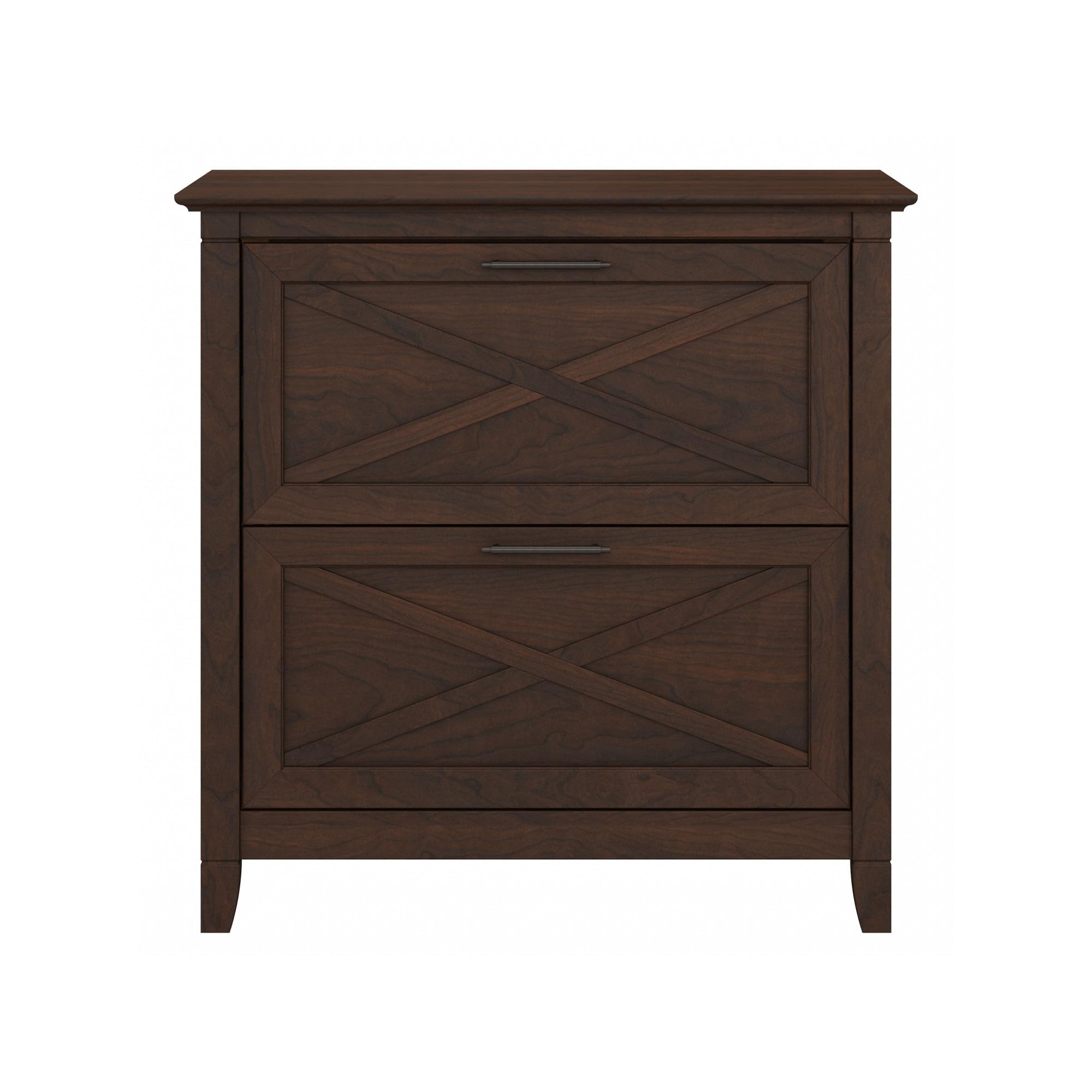 Bush Furniture Key West 2-Drawer Lateral File Cabinet in Bing Cherry Finish - Home Office Storage Solution for Files, Documents & Office Supplies