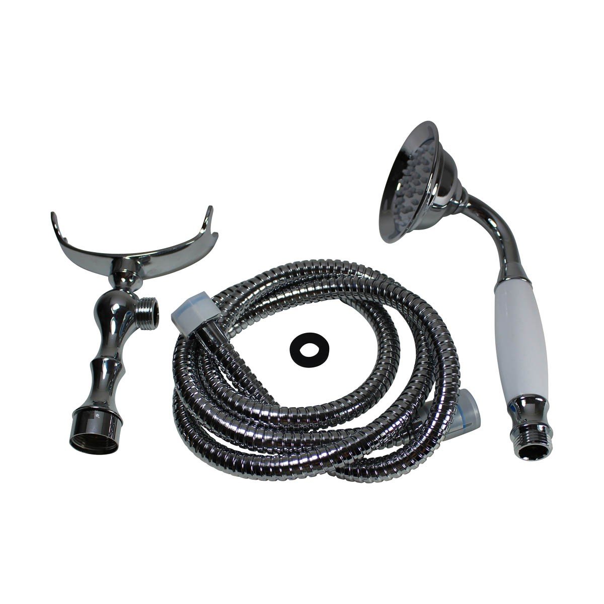Renovators Supply Handheld Shower Head with 58-Inch Chrome Flexible Hose - Adjustable Spray Settings, Easy Installation for Bathroom & Shower Renovation - Perfect for Elderly, Kids, and Pet Washing