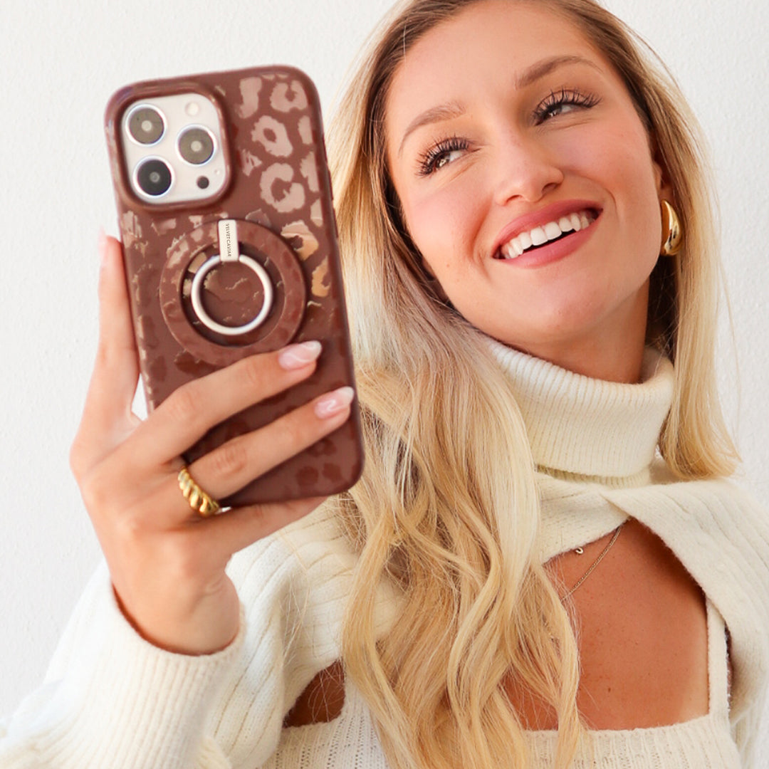 Stylish Chocolate Leopard Print iPhone Case - Trendy Animal Pattern Phone Cover for iPhone [Models] - Perfect for Everyday Use, Fashion Accessory & Gift Giving
