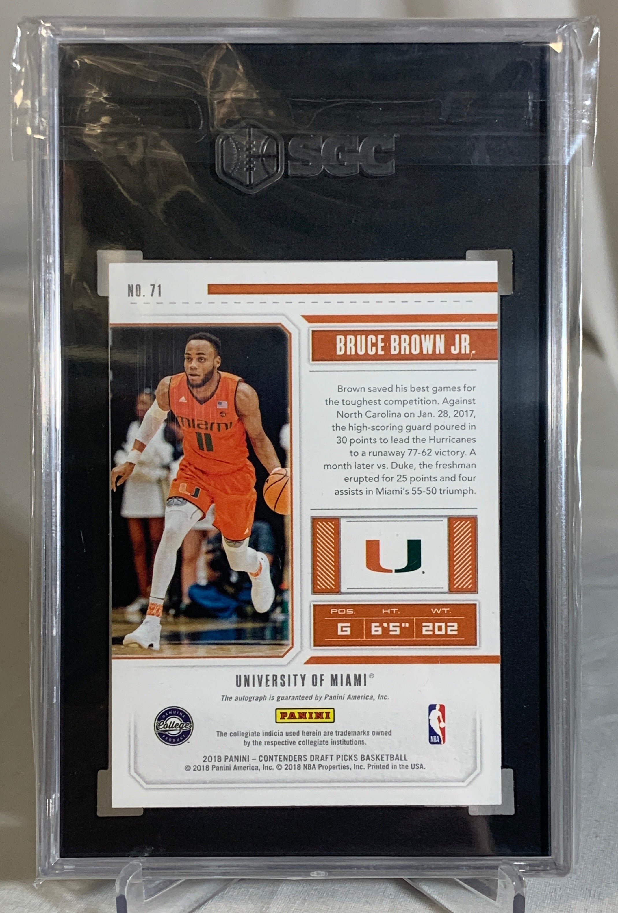 2018-19 Panini Contenders Bruce Brown Rookie Auto #84/162 SGC 10/9.5 Mint Condition - Perfect for NBA Collectors & Basketball Memorabilia Displays
