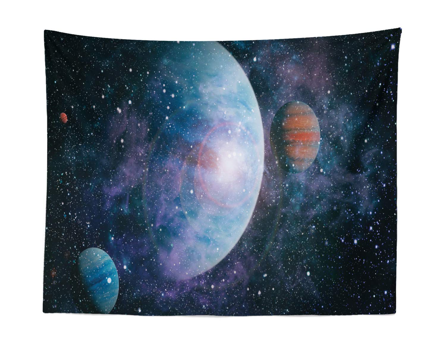 Ambesonne Celestial Tapestry - Abstract Comet & Constellation Wall Art with Cosmic Planets Design | 28x23 Inch Multicolor Fabric Wall Hanging for Bedroom, Living Room, Dorm Decor | Perfect for Boho, Space Theme Rooms & Meditation Spaces