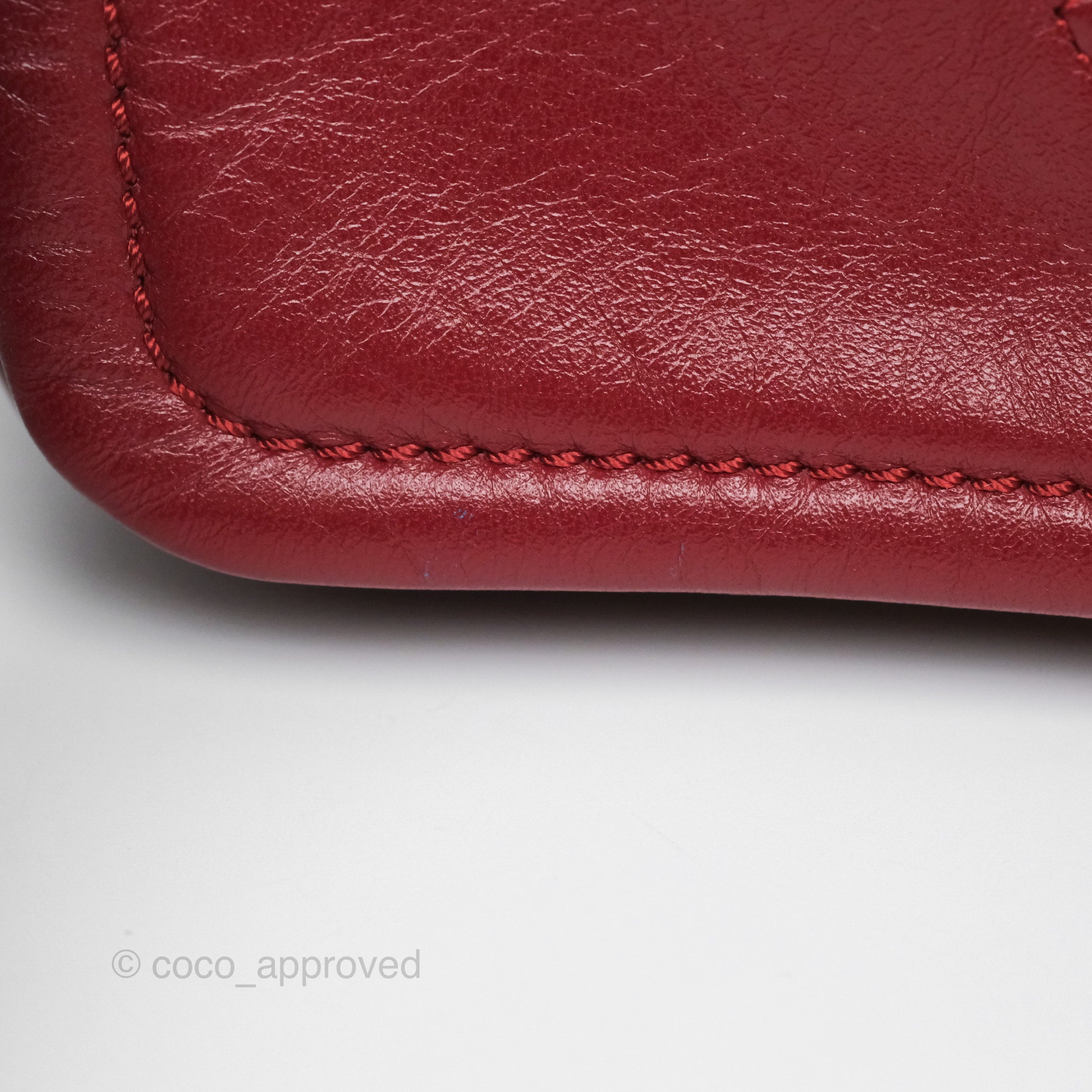 Chanel CC Flap Shoulder Bag in Dark Red Crumpled Leather with Silver Hardware - Luxury Crossbody Bag for Women, Perfect for Date Night & Evening Events