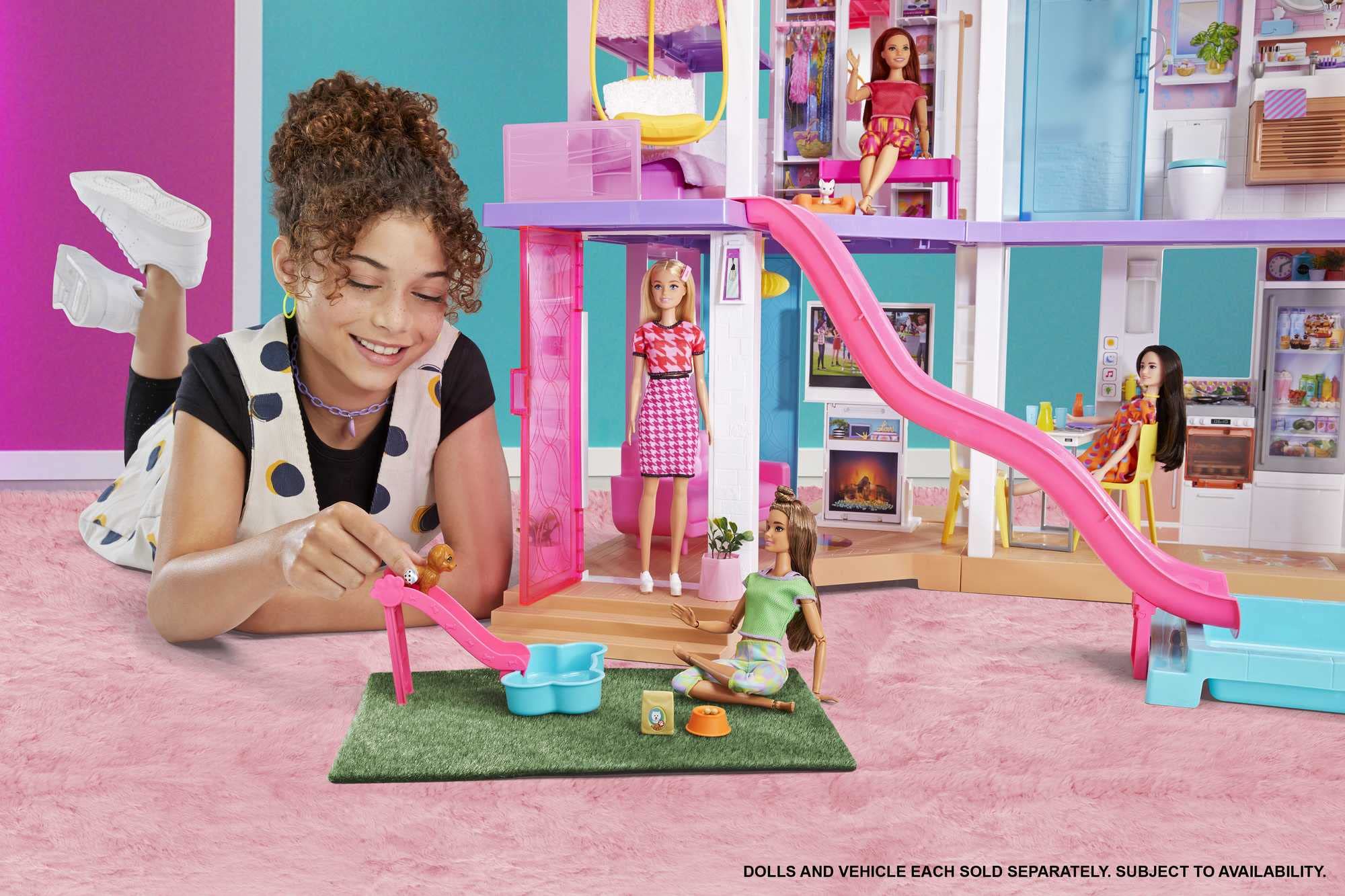 Barbie DreamHouse Dollhouse Playset with 75+ Furniture & Accessories - 10 Interactive Play Areas, Lights & Sounds, Wheelchair-Accessible Elevator - Amazon Exclusive Toy for Girls Ages 3+ | Perfect for Imaginative Play, Birthday Gifts & Pretend House Adventures