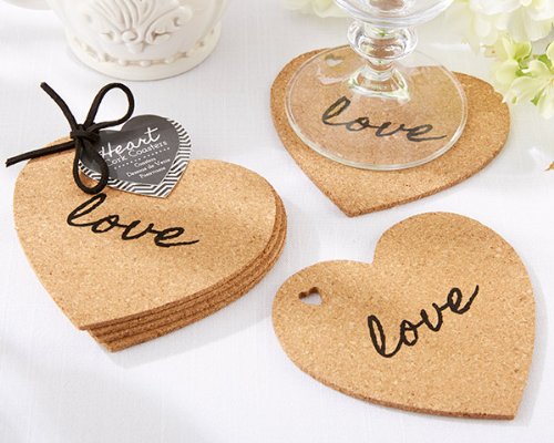 48-Pack Heart Cork Coasters - Natural Cork Drink Coasters for Wine, Coffee & Table Protection - Perfect for Valentine's Day, Weddings & Home Decor