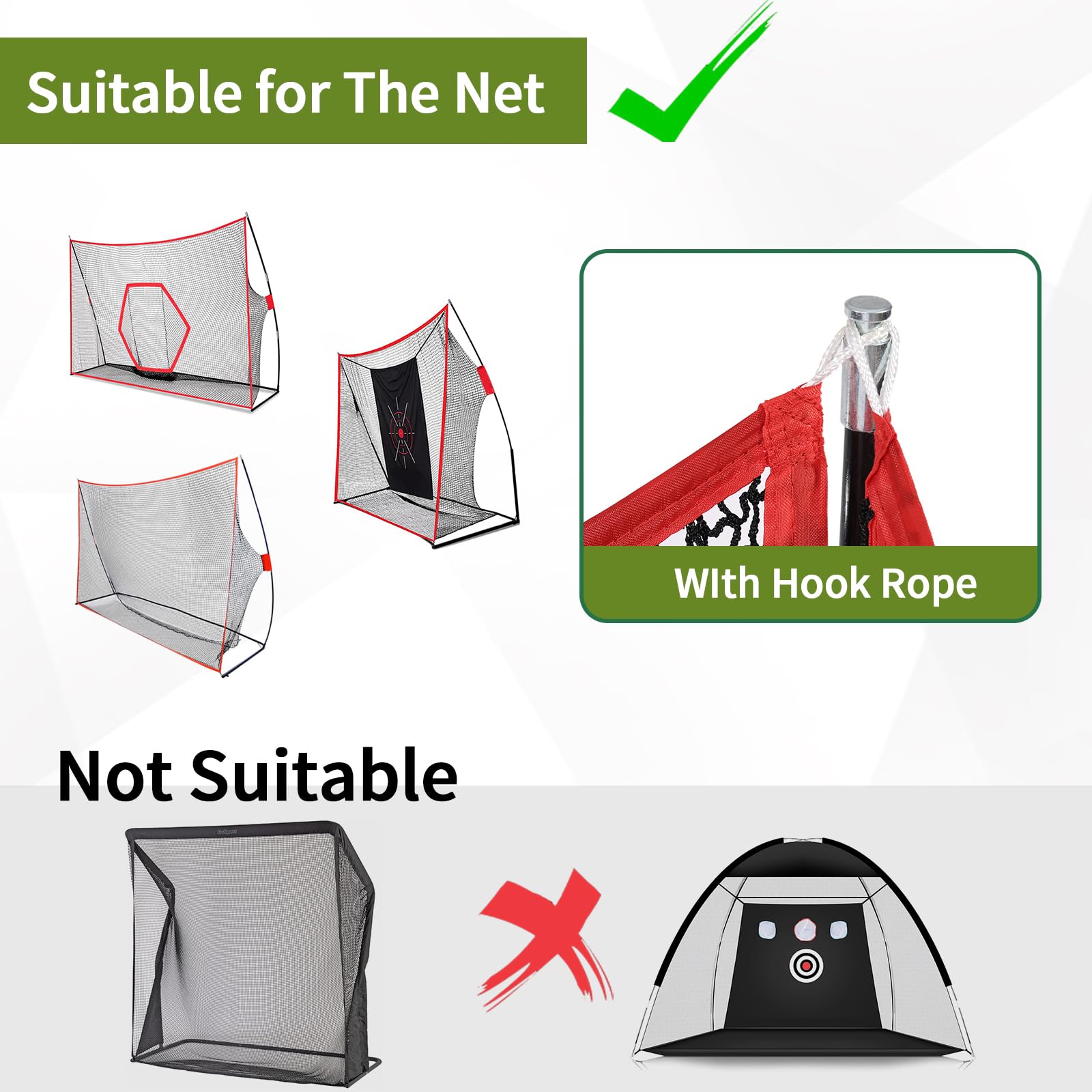 Premium Golf Shank Net Attachment - 7x7ft & 7x10ft Golf Barrier Side Net for Hitting Nets | Indoor/Outdoor Practice | Perfect for Backyard, Driving Range & Home Training
