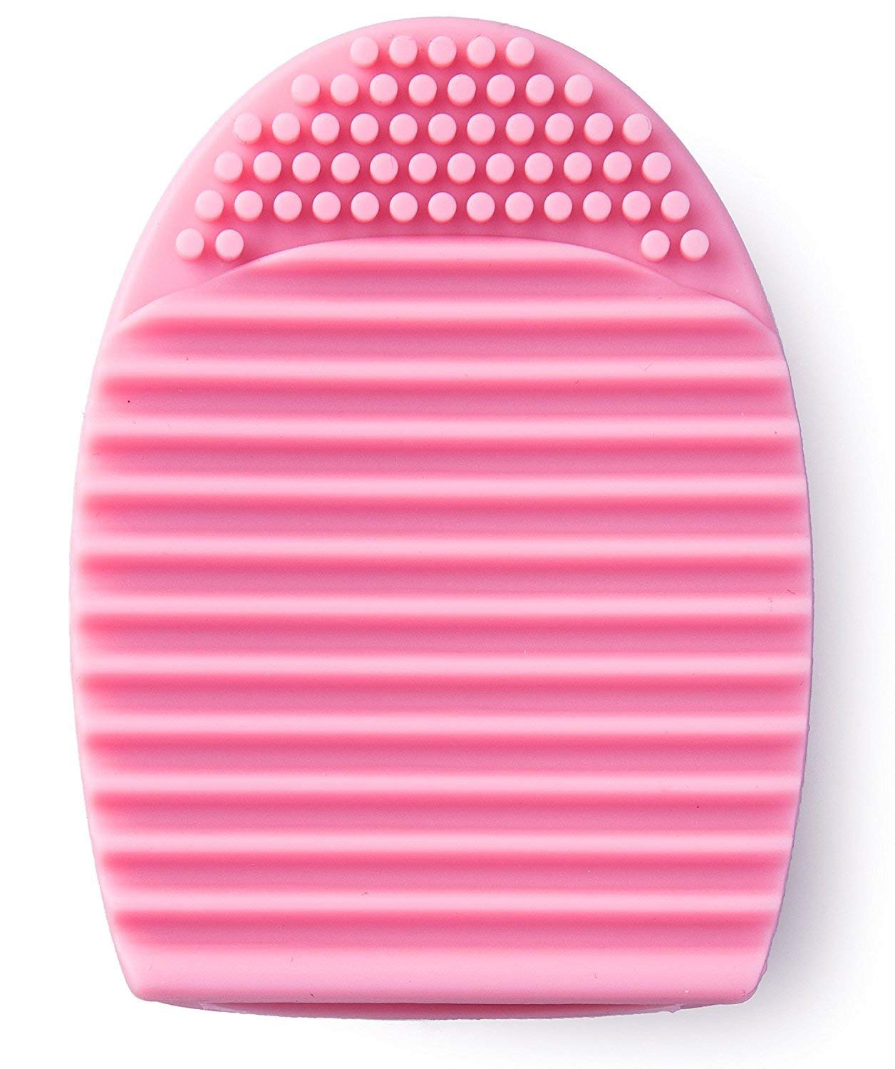 KIRA Egg-Shaped Silicone Makeup Brush Cleaner - Pink Cosmetic Brush Scrubber & Washing Tool for Professional & Home Use (Pack of 1) | Perfect for Daily Makeup Brush Cleaning & Travel Beauty Essentials