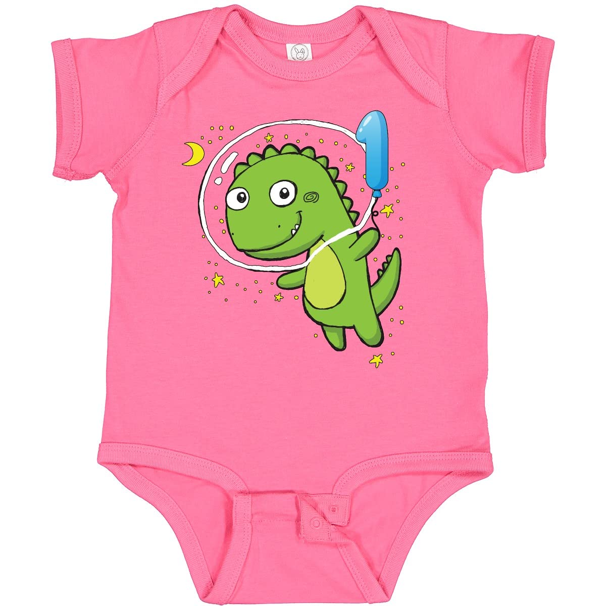 Inktastic Dinosaur Astronaut Baby Bodysuit - Cute Dino Space Themed Onesie for Newborns & Infants - Perfect for First Birthday, Photo Shoots & Space-Themed Nursery Decor