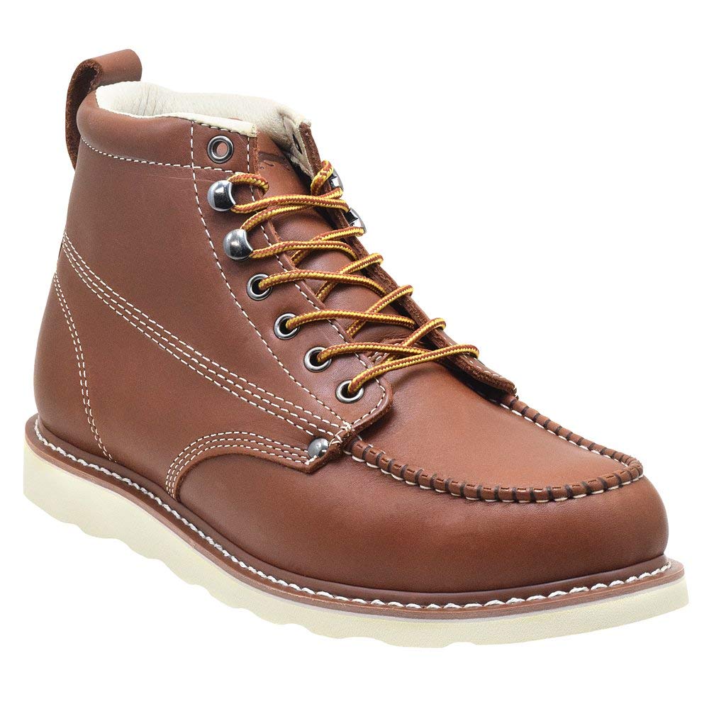 Golden Fox Men's Premium Leather Soft Toe Lightweight Industrial Construction Moc Work Boots - Insulated & Comfortable for Outdoor Jobs, Hiking & Winter Wear