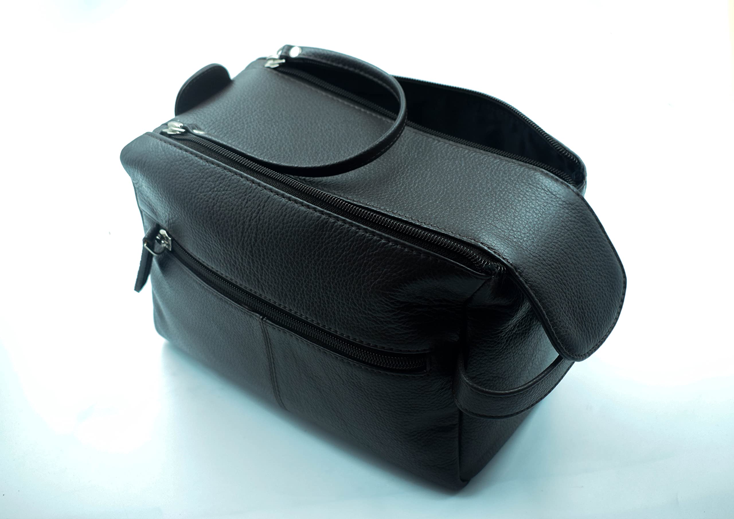 Premium Large Toiletry Bag Organizer - High-Quality PDM Cosmetic & Travel Bag for Men & Women, Durable Dopp Kit Makeup Case for Bathroom, Overnight Trips, Shaving Essentials - Ideal for Air Travel, Gym, Camping & Business Trips - Brown
