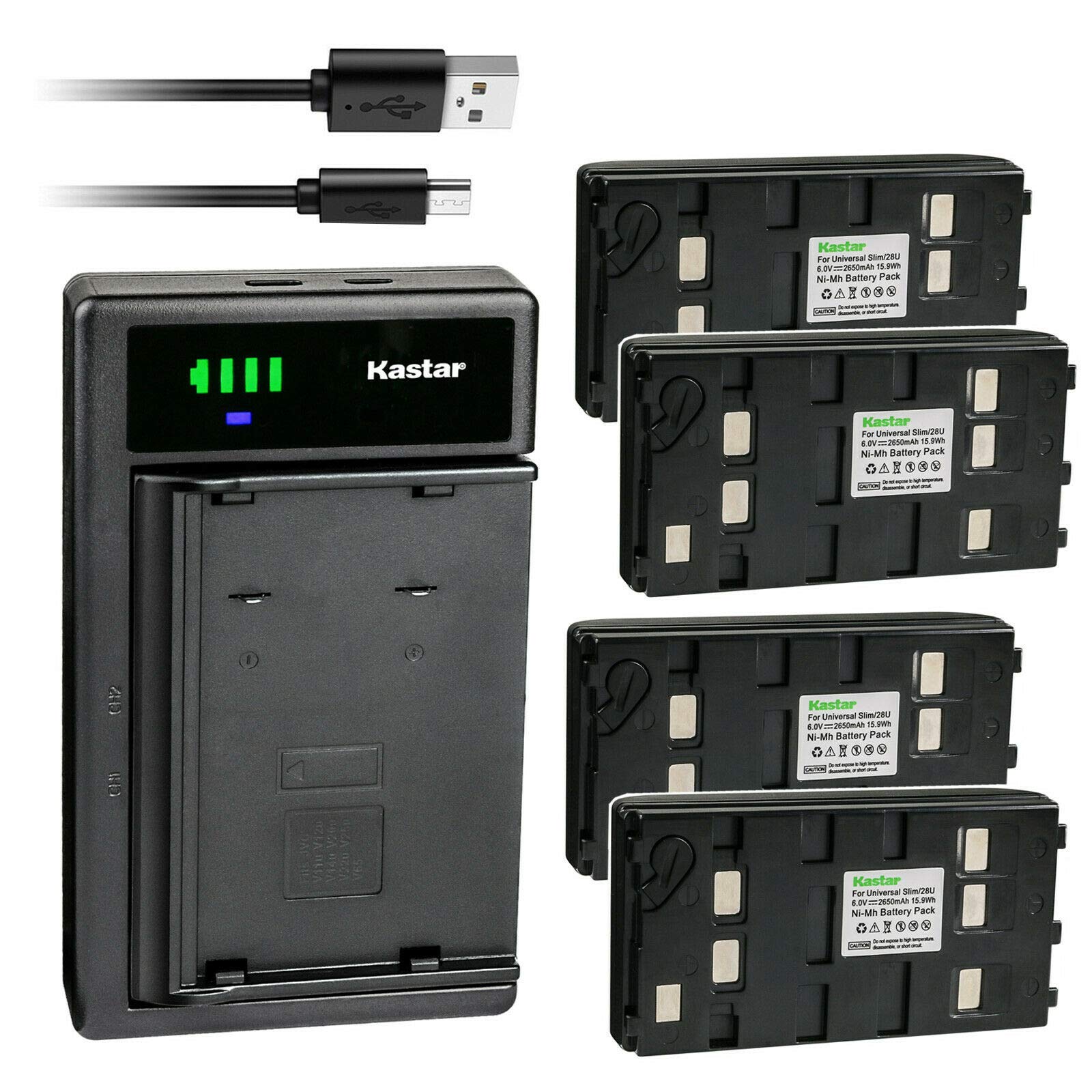 Kastar 4-Pack Rechargeable Batteries with Smart USB Charger - Compatible with Energizer CCM2460/CCM-4060M/CCM5260M, Lenmar NMP41, Polaroid PR632H, Saft CH630 - Perfect for Digital Cameras, Flashlights & Emergency Kits