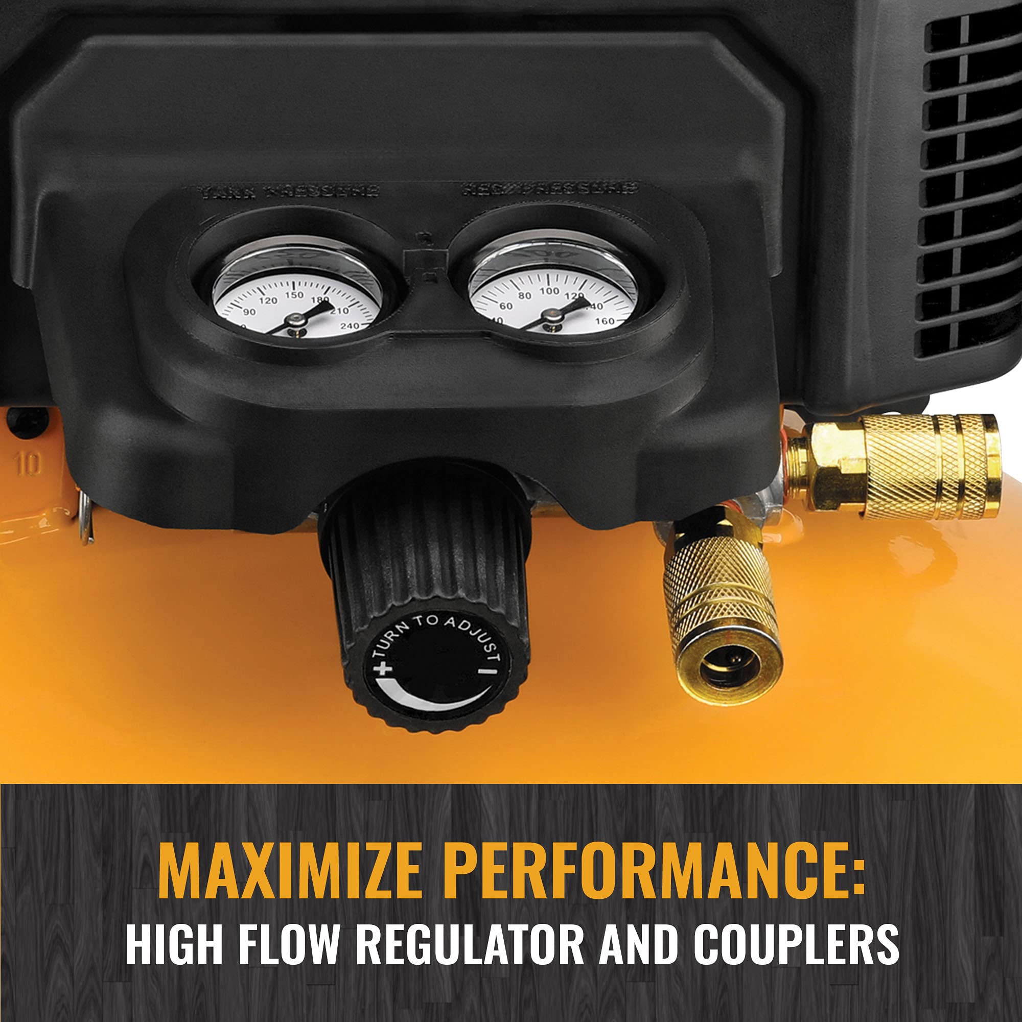 BOSTITCH BTFP02012-WPK 6 Gallon Oil-Free Air Compressor Kit - 150 PSI Portable Air Compressor for Nail Guns, Inflating Tires, and DIY Home Projects