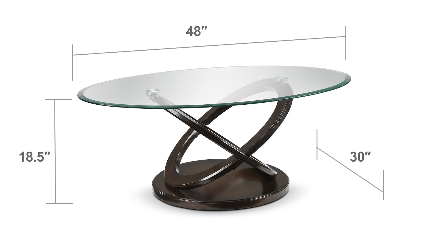 Atomic 48 Coffee Table - Brown Cherry Finish Modern Living Room Furniture for Home Decor & Entertaining