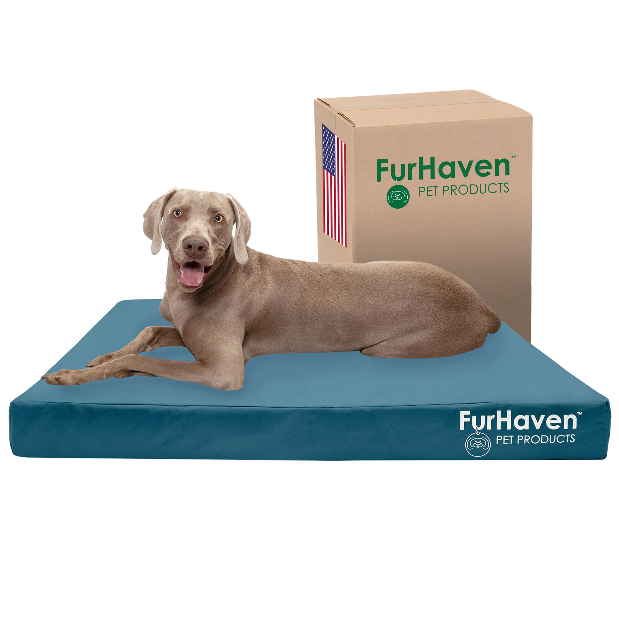 Furhaven Water-Resistant Cooling Gel Dog Bed for Large Dogs – XXL (53