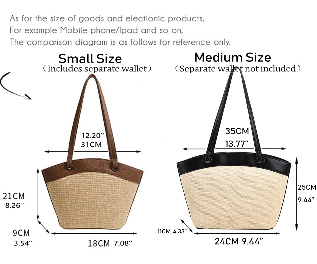 Molodo Straw Woven Tote Bag for Women - Stylish Beach Shoulder Bag, Eco-Friendly Handbag for Vacation, Travel & Summer Outings | Perfect for Pool Parties, Shopping & Weekend Getaways