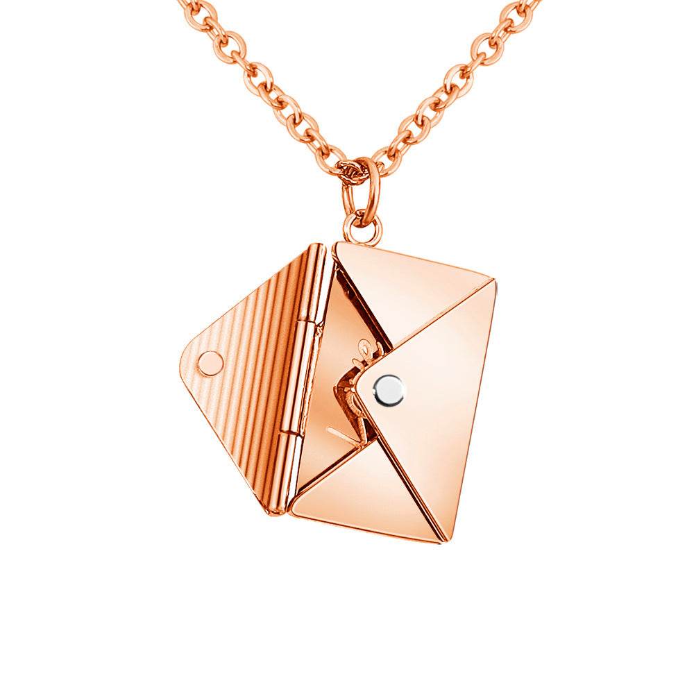 Personalized Sterling Silver Envelope Necklace for Women - Engraved Name Initial Pendant Jewelry Gift for Mom, Wife, Girlfriend - Perfect for Anniversaries, Birthdays & Valentine's Day
