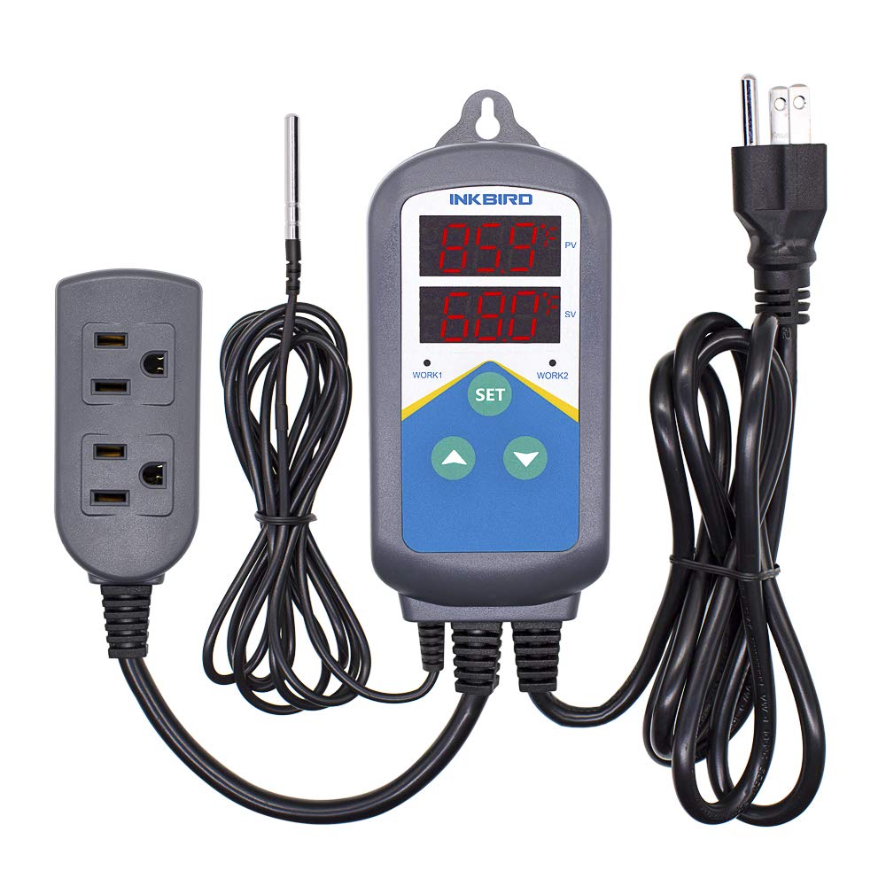 Inkbird ITC-306T Digital Temperature Controller with Pre-Wired Thermostat & 24H Timer - Precise Heating Control for Reptile Tanks, Seed Germination, Egg Incubation, and Home Brewing | Ideal for Terrariums, Greenhouses & DIY Projects