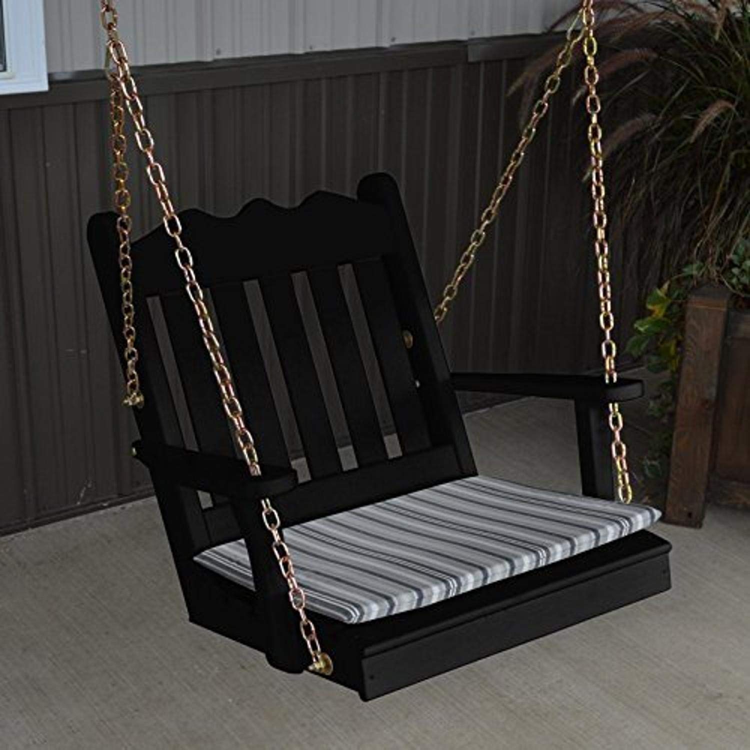 Royal English Chair Swing - 2' Yellow Pine with Cedar Stain | A & L Furniture | Perfect for Porch, Garden & Outdoor Relaxation