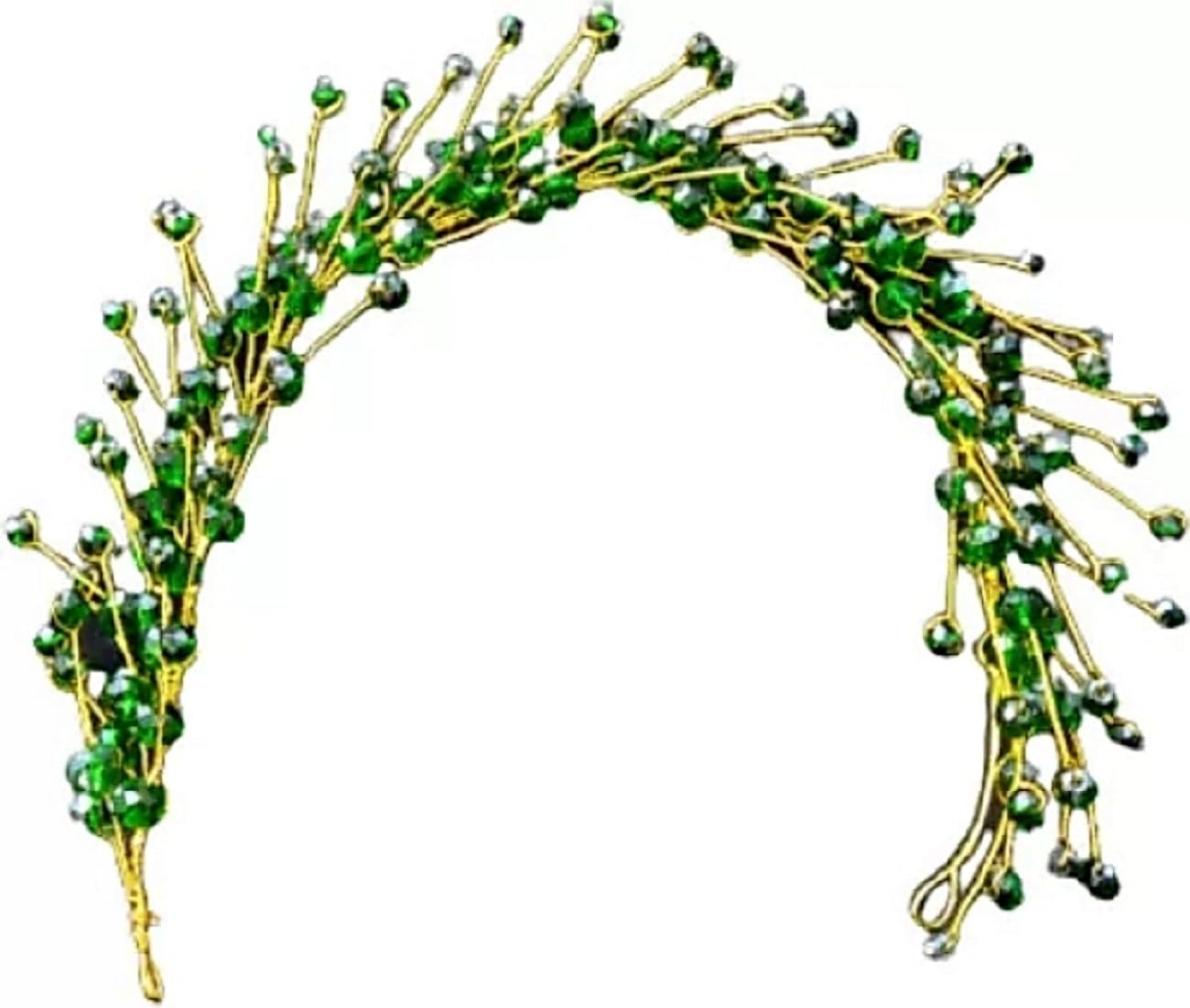 Green Tiara - Elegant Floral Crown for Women | Perfect for Weddings, Parties & Cosplay | Handmade Hair Accessories for Brides, Dancers & Festival Goers