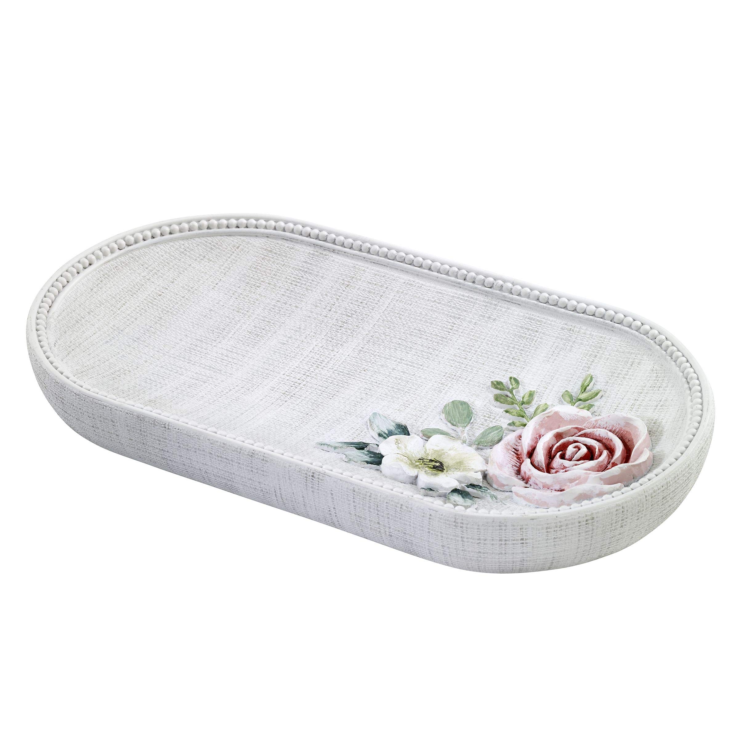 Avanti Linens Vanity Tray - Floral Bathroom Decor for Guest Essentials | Spring Garden Collection | Perfect for Makeup Organization & Spa-Style Bathroom Decor