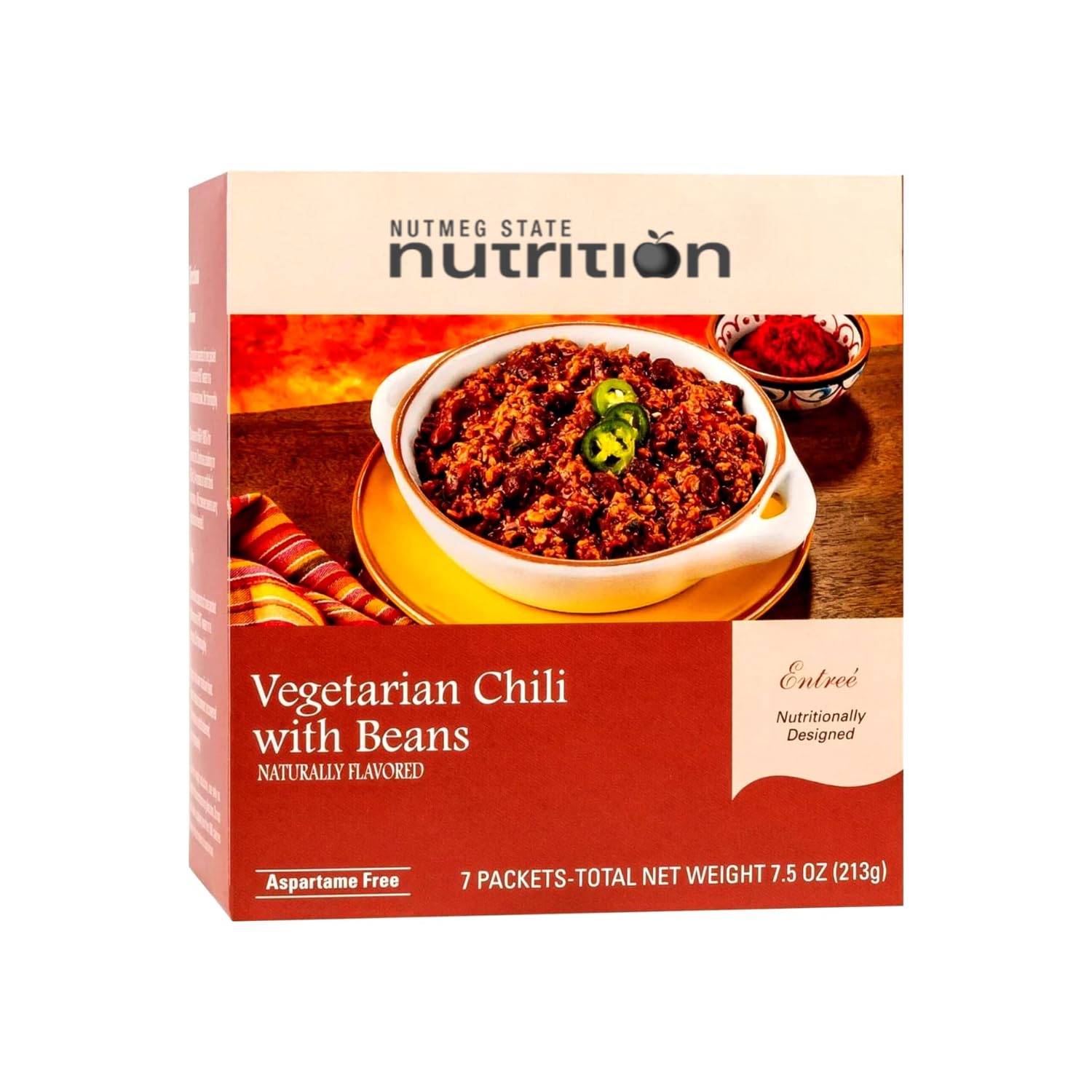 Nutmeg State Nutrition High Protein Entree – Low Calorie, Low Carb, Bariatric & Ideal Protein Friendly, Gluten Free Vegetarian Chili with Beans (7 Servings) | Perfect for Weight Loss, Post-Surgery Diets & Healthy Meal Prep