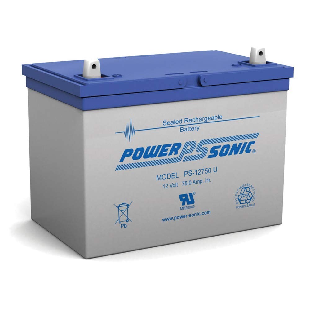 Power Sonic 12V 75Ah Sealed Lead Acid (SLA) Replacement Battery for EV Rider Breeze III - Perfect for Golf Carts, Mobility Scooters & Power Wheelchairs