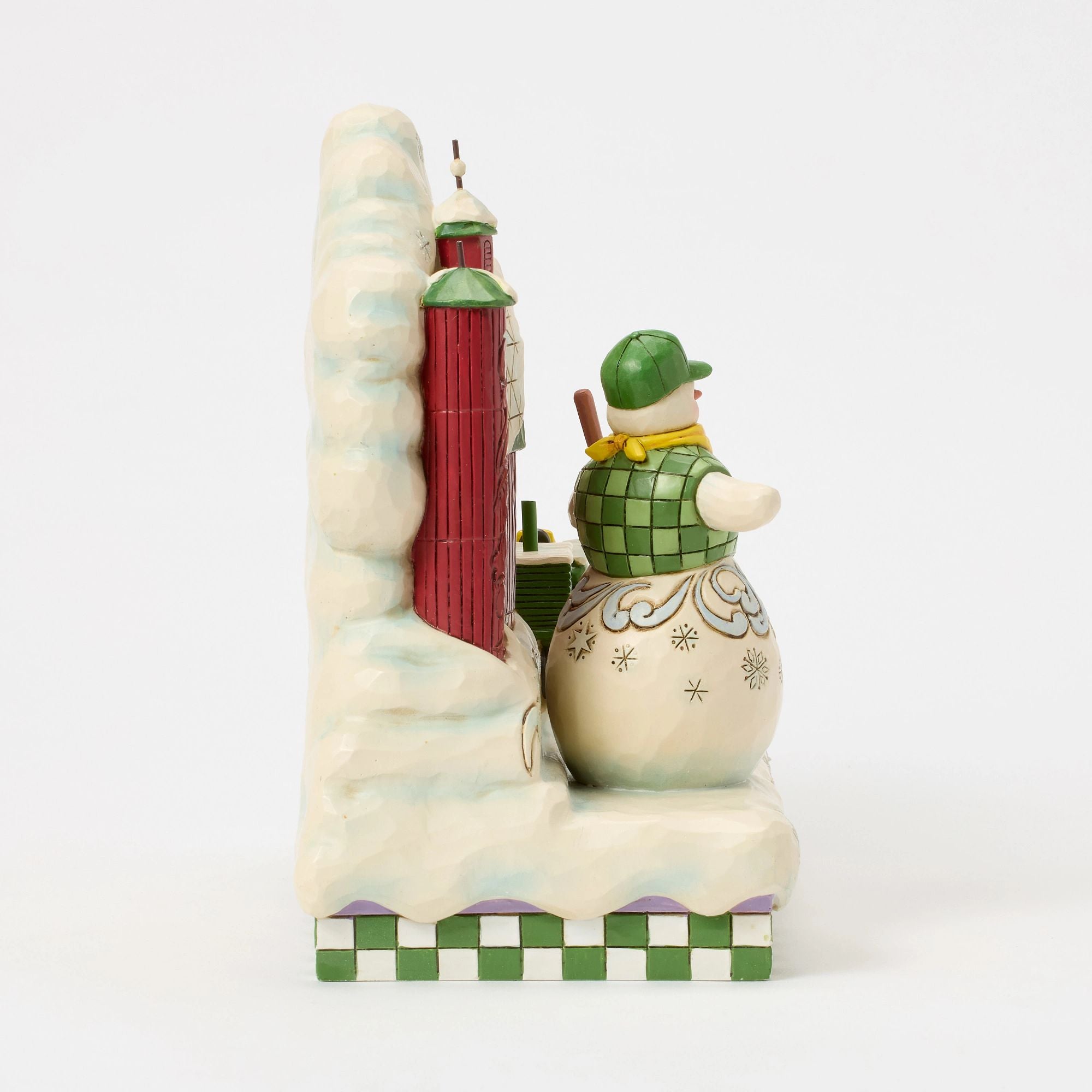 Snowman Layered Scene Christmas Decoration - 3D Winter Holiday Home Decor for Tabletop, Mantel & Party Display