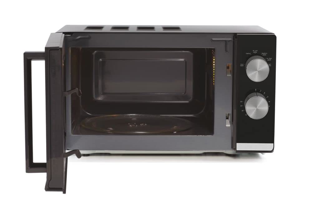 Candy Moderna 20L 700W Microwave Oven with 6 Power Levels, Defrost Function, Timer, End-of-Cooking Alert, hOn App Control, Freestanding Installation, 45.2 x 34.6 x 26.2 cm, Black - CMW20TNMB | Perfect for Small Kitchens, Dorms & Offices