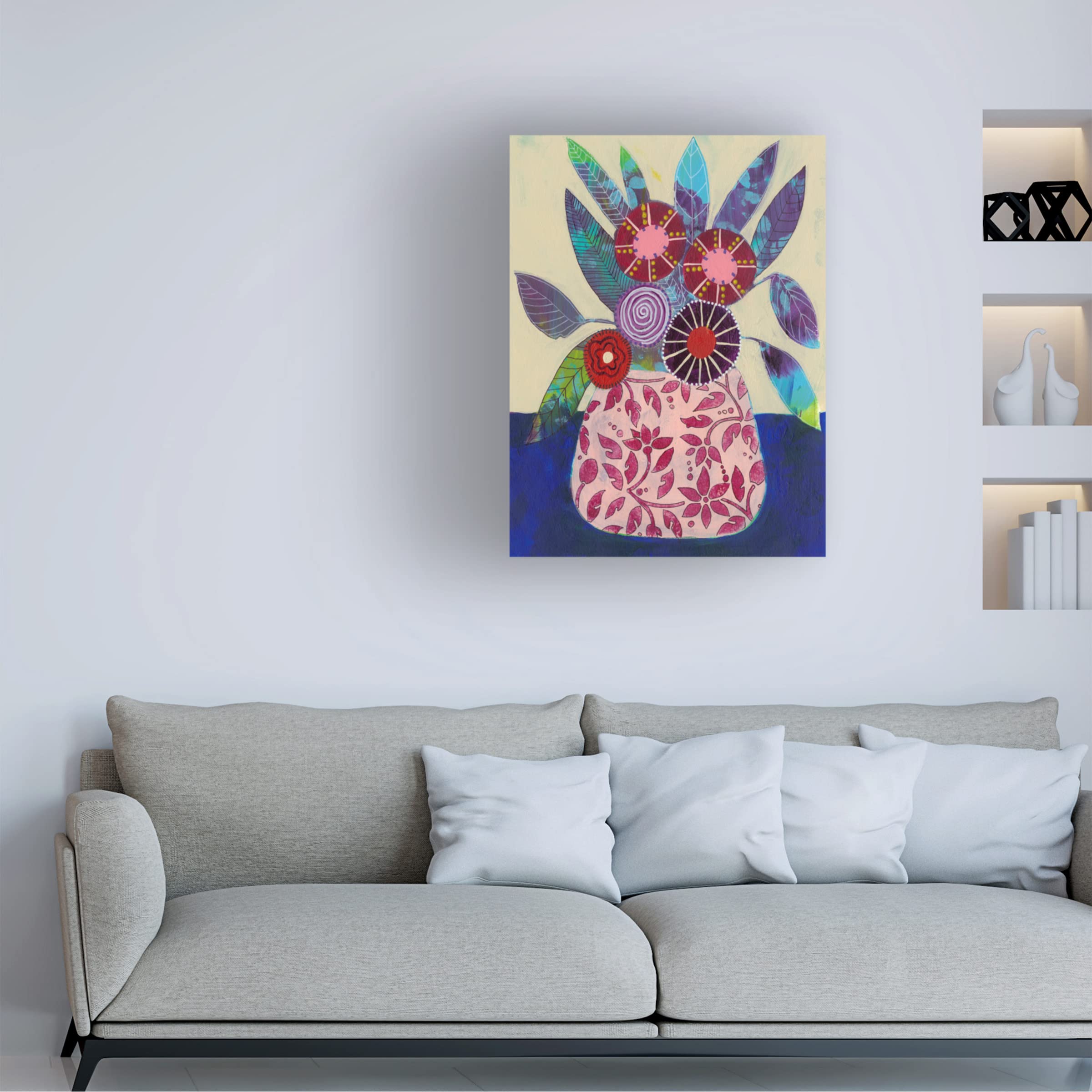 Trademark Fine Art 'Bohemian Floral II' Canvas Wall Art by Regina Moore - Elegant Home Decor for Living Room, Bedroom & Office