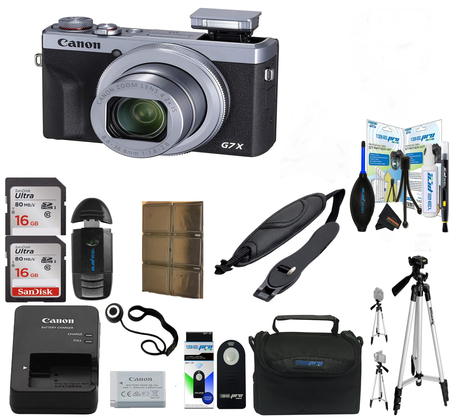 Canon PowerShot G7 X Mark III Digital Camera (Silver) - Renewed with Sunshine Basic Accessory Bundle | 4K Vlogging Camera, YouTube Content Creation, Travel Photography, Compact Point & Shoot for Bloggers