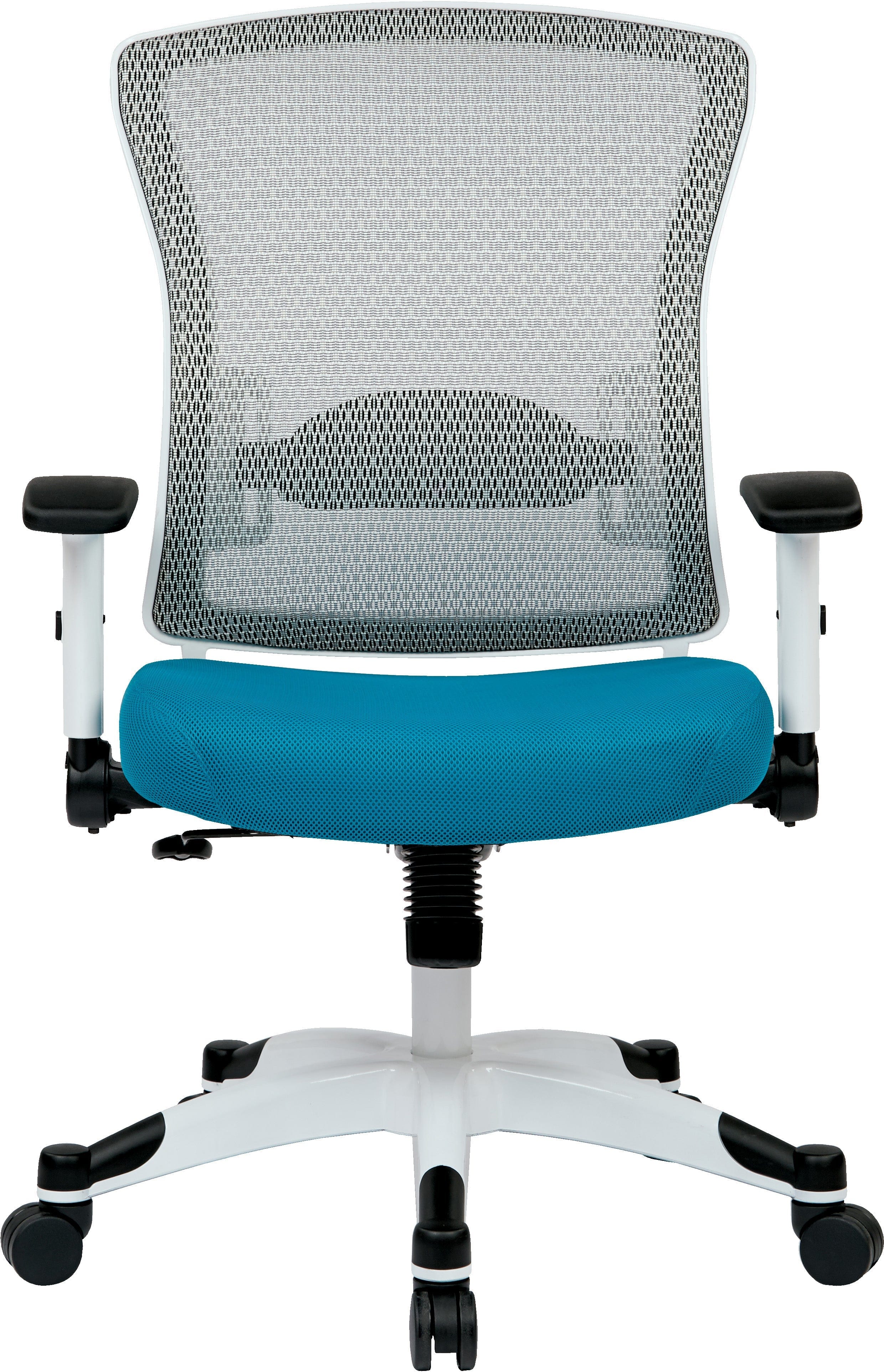 Office Star White Frame Managers Chair - Ergonomic Mesh Back, Adjustable Height, Fun Colors (317W W1C1F2W) - Perfect for Home Office, Conference Rooms & Executive Workspaces