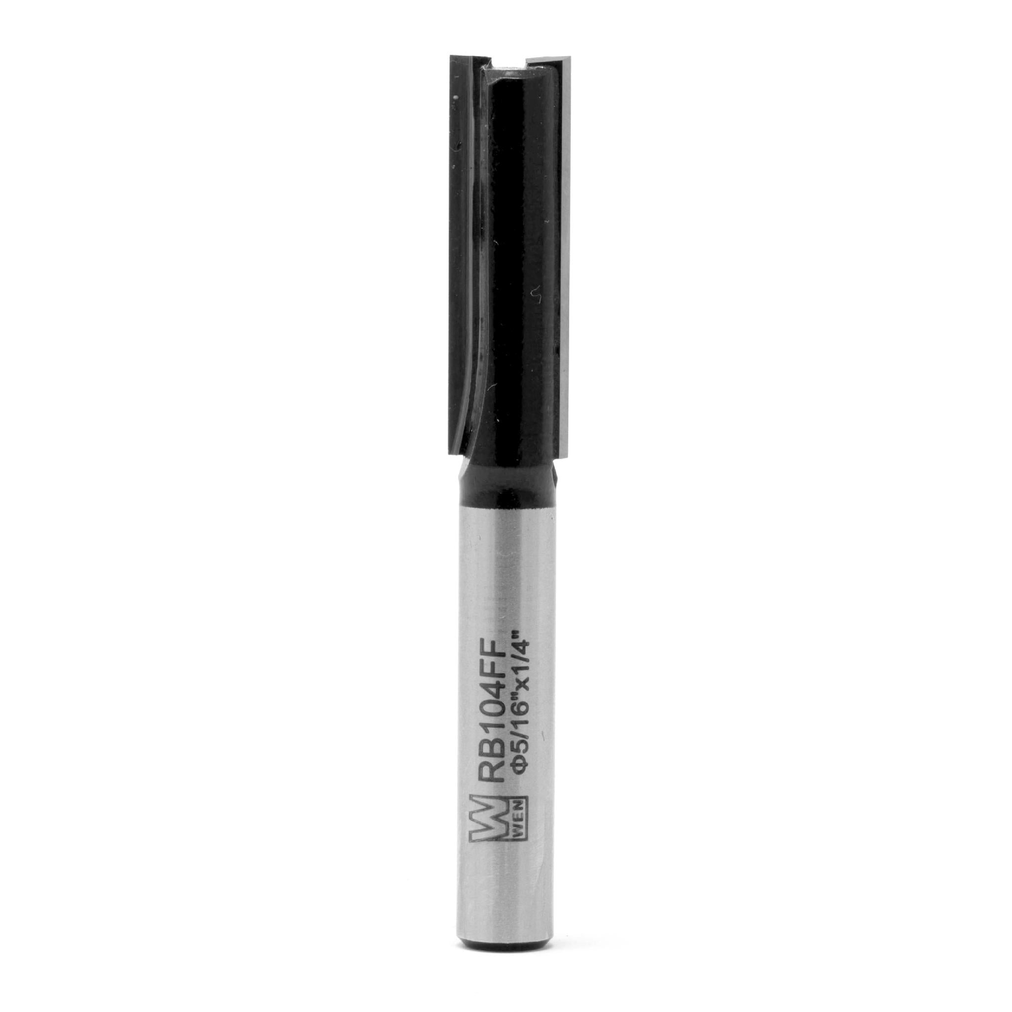WEN RB104FF 5/16-Inch Straight 2 Flute Carbide Tipped Router Bit with 1/4-Inch Shank for Woodworking, Cabinetry, and DIY Projects