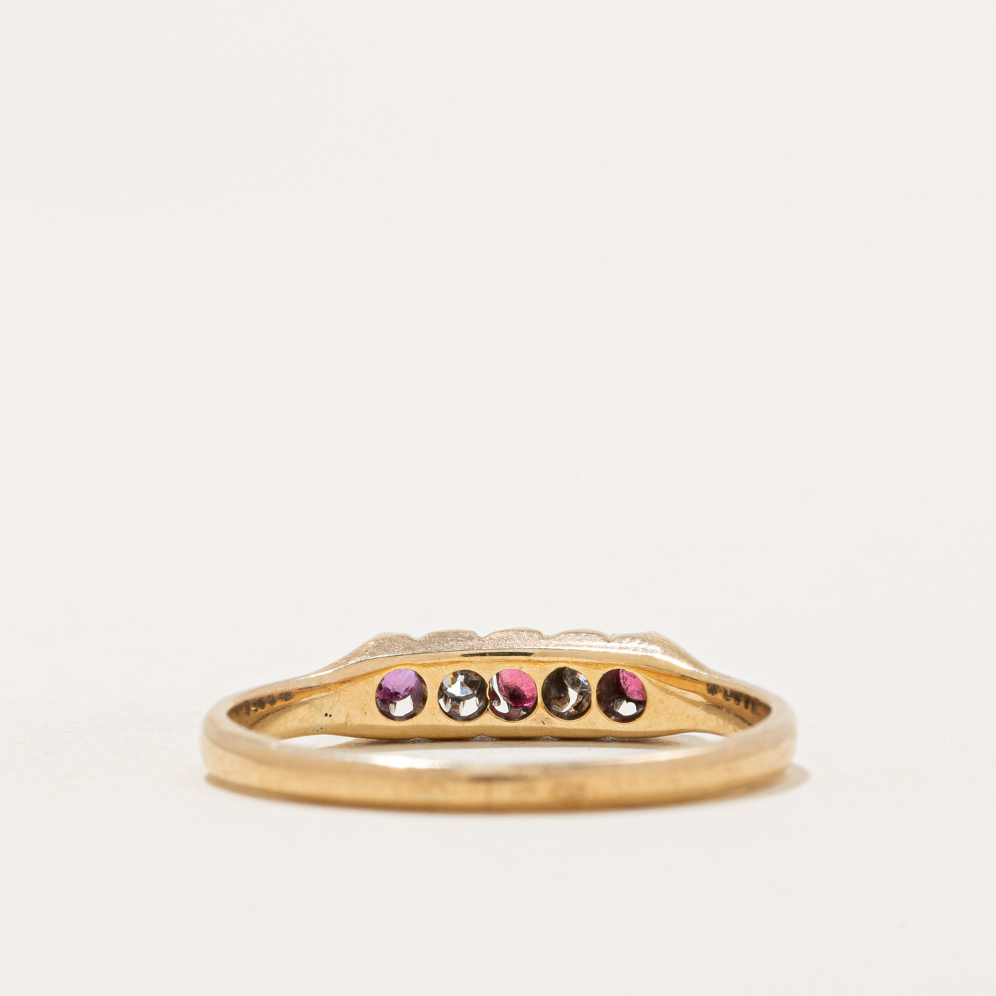 Exquisite Five Stone Ruby & Diamond Ring | 0.06ctw Ruby & 0.03ctw Diamond | Size 6.75 | Perfect for Anniversary, Engagement & Special Occasions