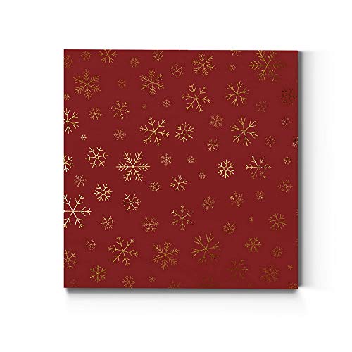 Gold Snowflakes on Red