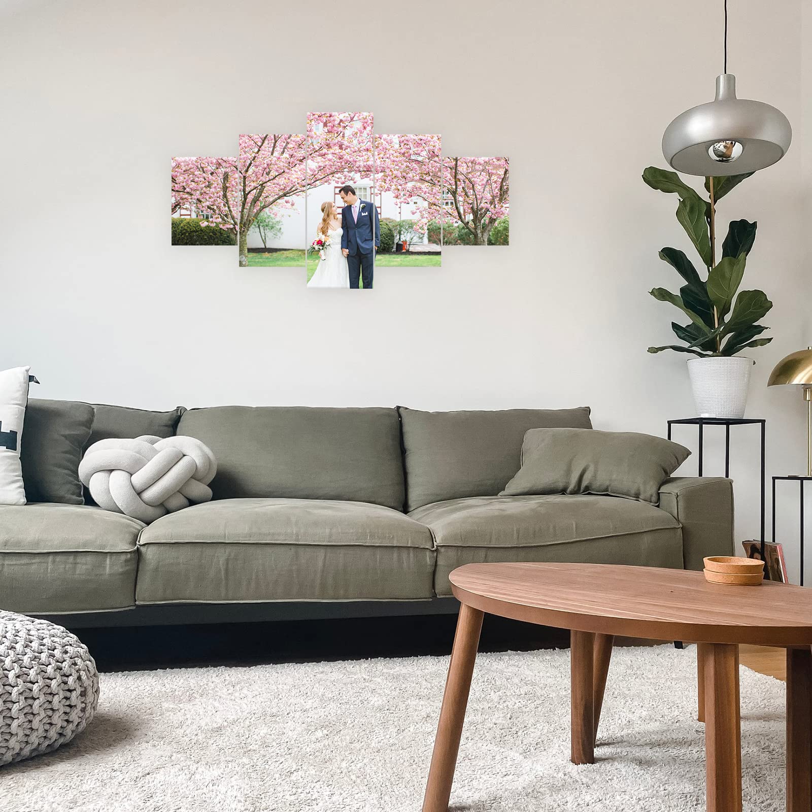 Custom 5 Panel Wall Art - Personalized Canvas Prints with Your Photos | Customized Poster Gifts & Picture Painting | Ready to Hang Wall Decor (12x16in x2, 12x24in x2, 12x32in x1) for Living Room, Bedroom & Office