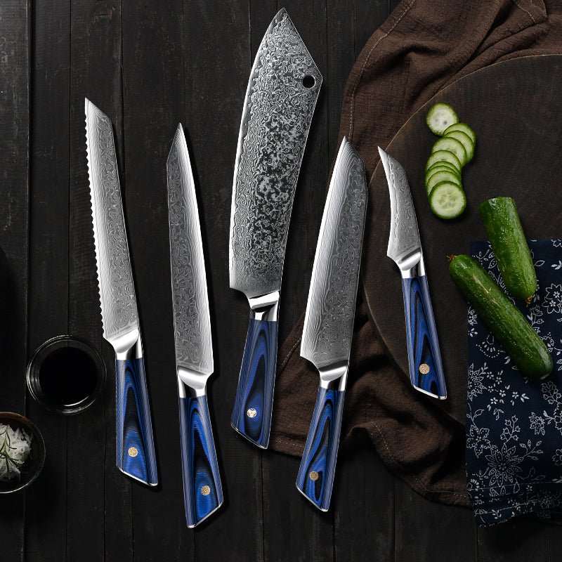 Premium Japanese VG10 Damascus Steel Chef Knife Set with Ergonomic G10 Handle & Protective Sheath - Professional Kitchen Knives for Cooking, Slicing, Dicing - Perfect Gift for Chefs & Home Cooks