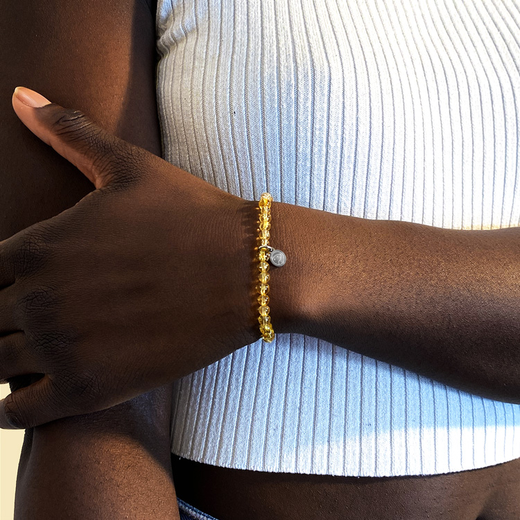 Natural Citrine Gemstone Bracelet for Women - Mini Adjustable Beaded Healing Crystal Jewelry for Energy & Wealth - Perfect for Gifts, Meditation & Spiritual Healing
