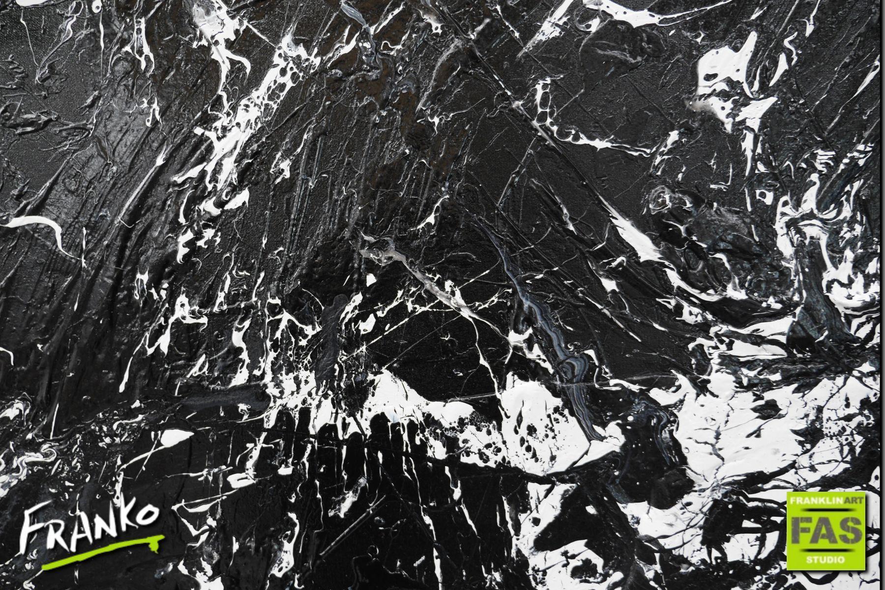 250cm x 150cm Large Black and White Abstract Maze Painting - Modern Wall Art for Living Room, Bedroom or Office Decor