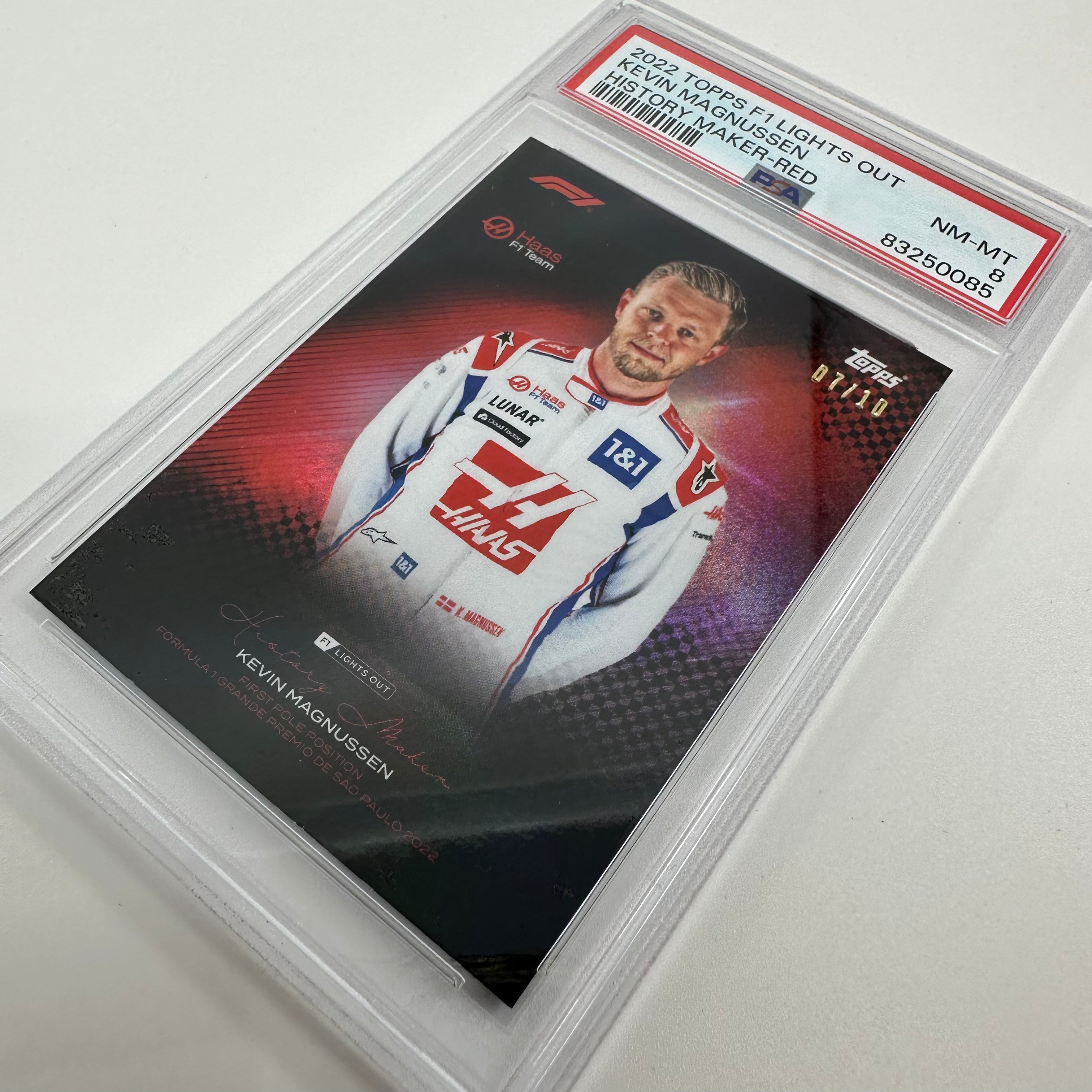 PSA 8 Graded 2007/10 Kevin Magnussen History Maker Red - Perfect for Racing Memorabilia Collections & F1 Fan Displays