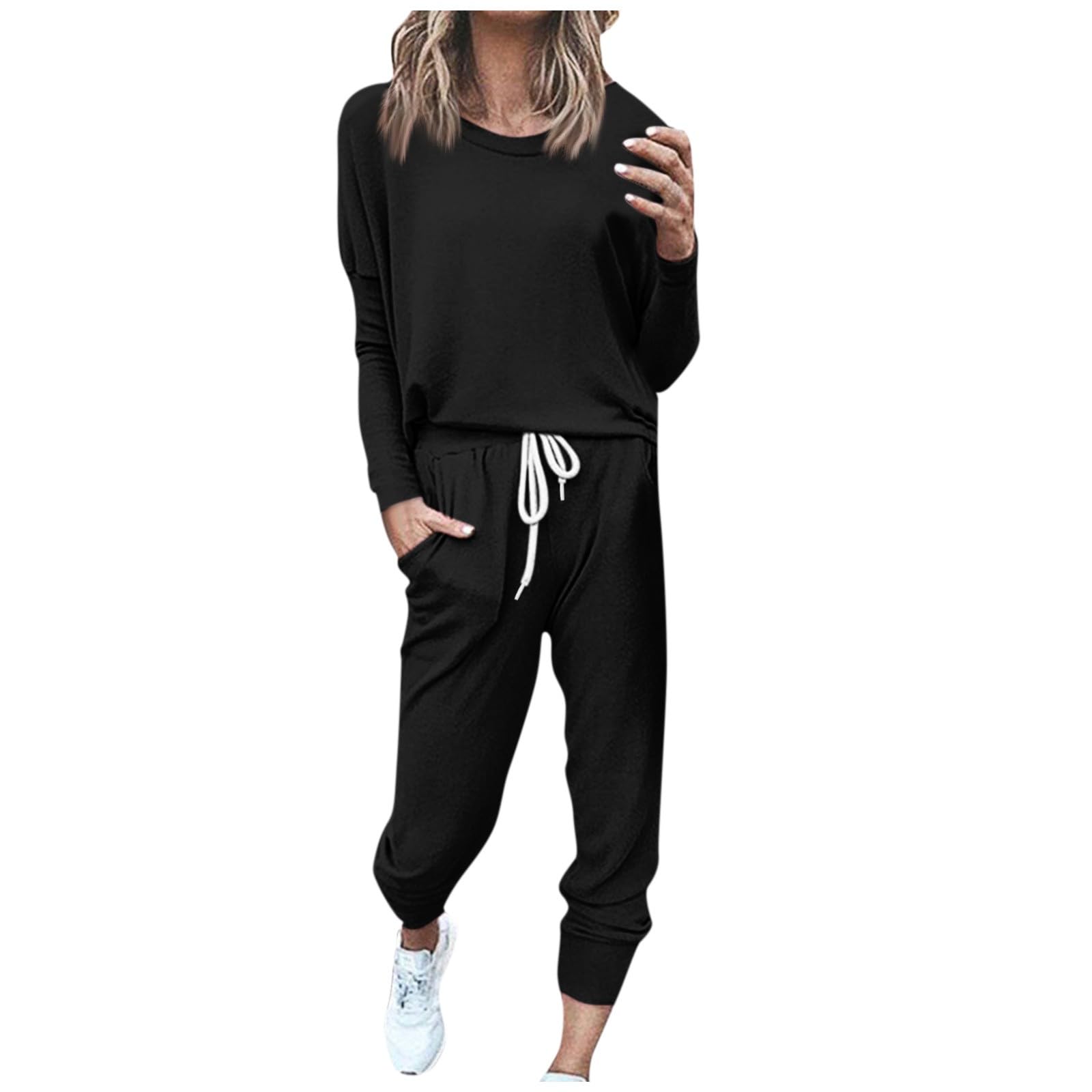 2-Piece Lounge Sets for Women - Soft Jogger & Sweatshirt Outfits, Cozy Matching Sweatsuits for Fall | Perfect for Relaxing at Home, Yoga & Casual Wear