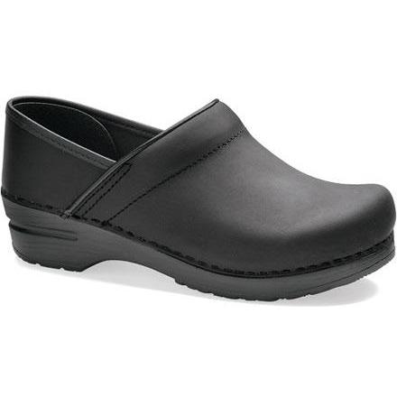 DANSKO Professional Women's Black Oiled Leather Clogs - Comfortable Slip-Resistant Work Shoes for Nurses, Chefs & Healthcare Workers